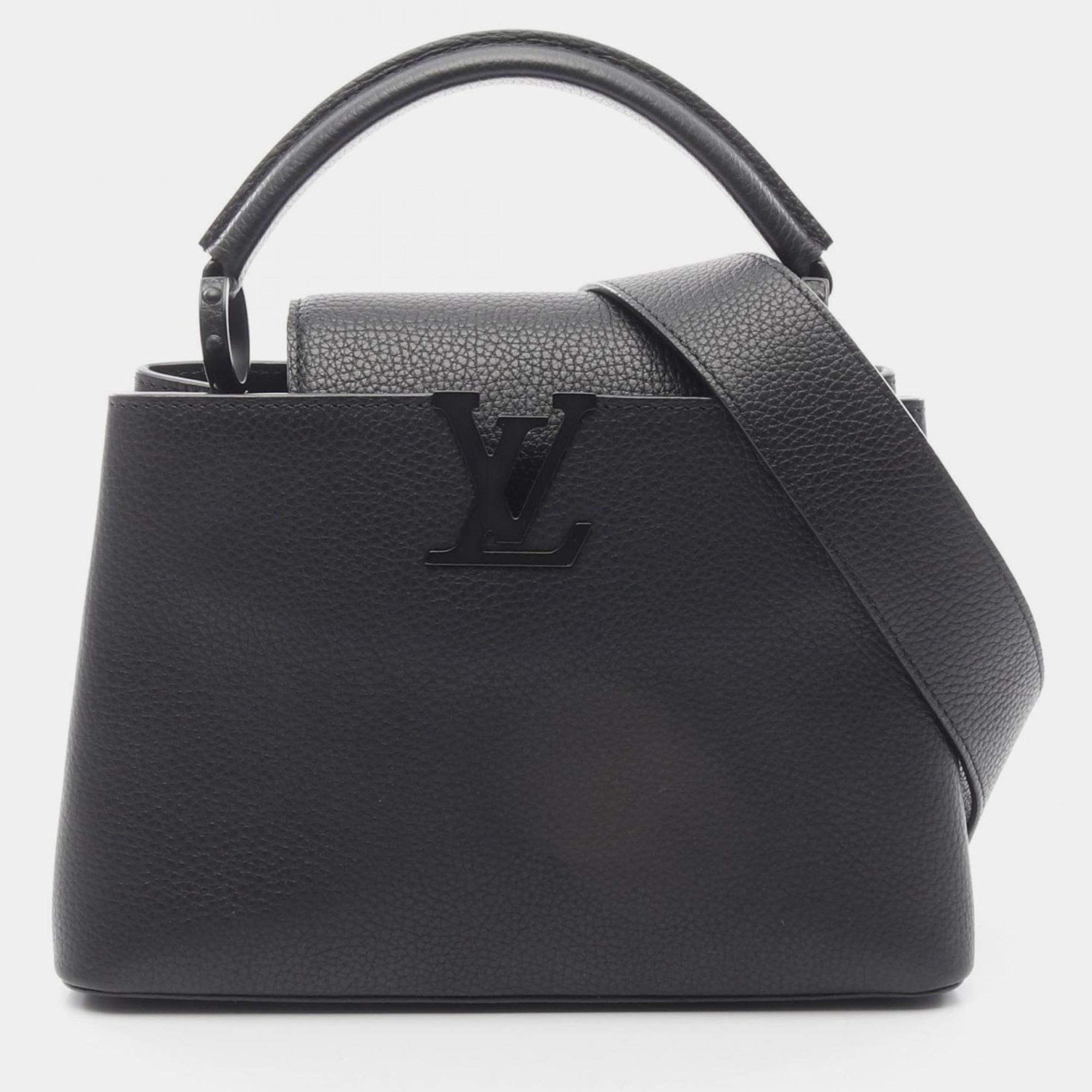 مملوكة مسبقًا Louis Vuitton Capucines Bb Handbag Taurillon Leather Black