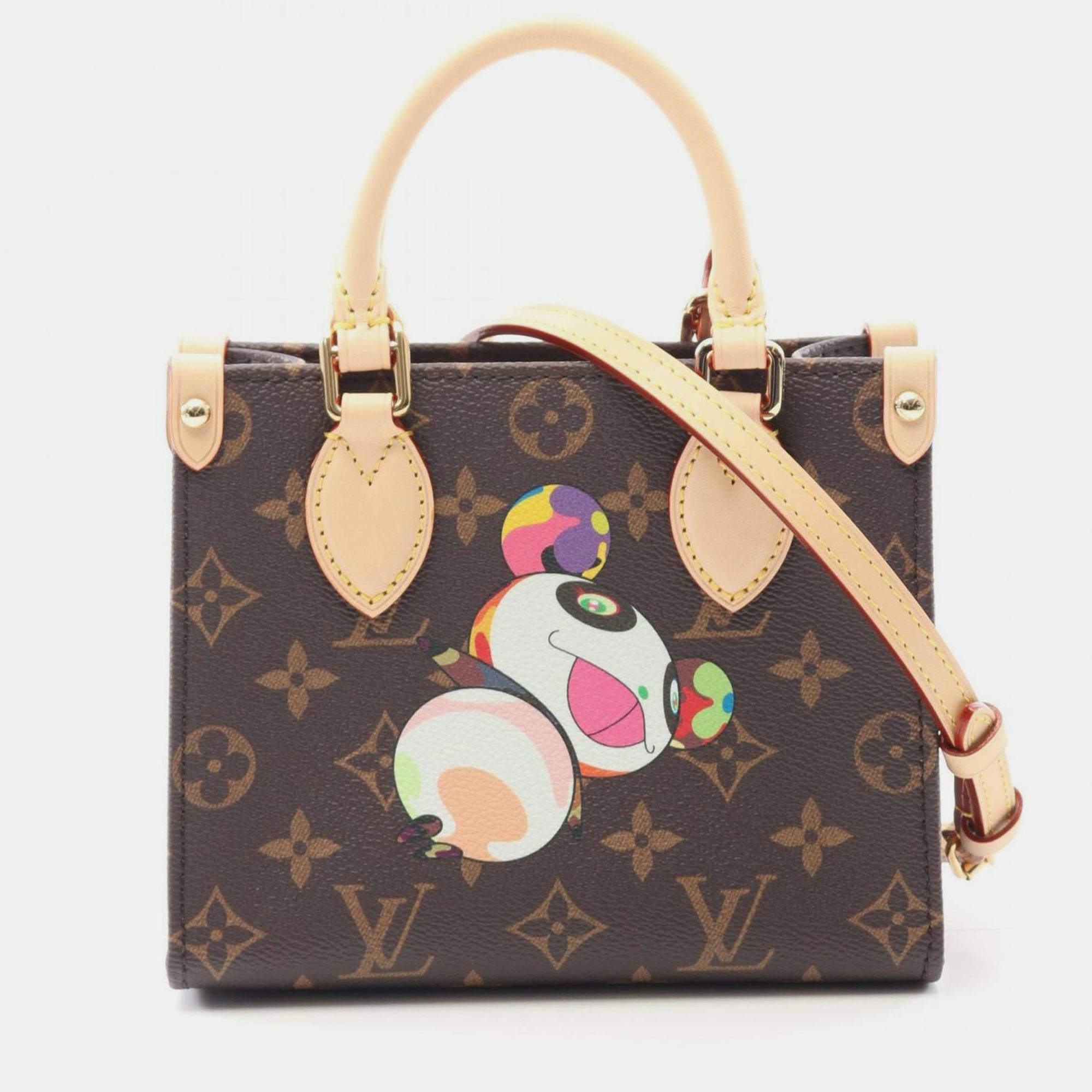مملوكة مسبقًا Louis Vuitton X Takashi Murakami Lv Tm On The Go Bb Handbag In Coated Canvas And Leather With Monogram Design Brown