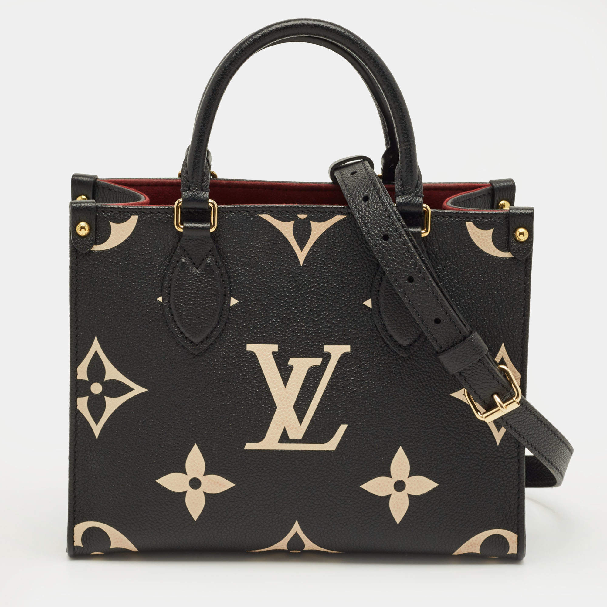 مملوكة مسبقًا Louis Vuitton OnTheGo Pm Black/Beige Empreinte Leather Bag