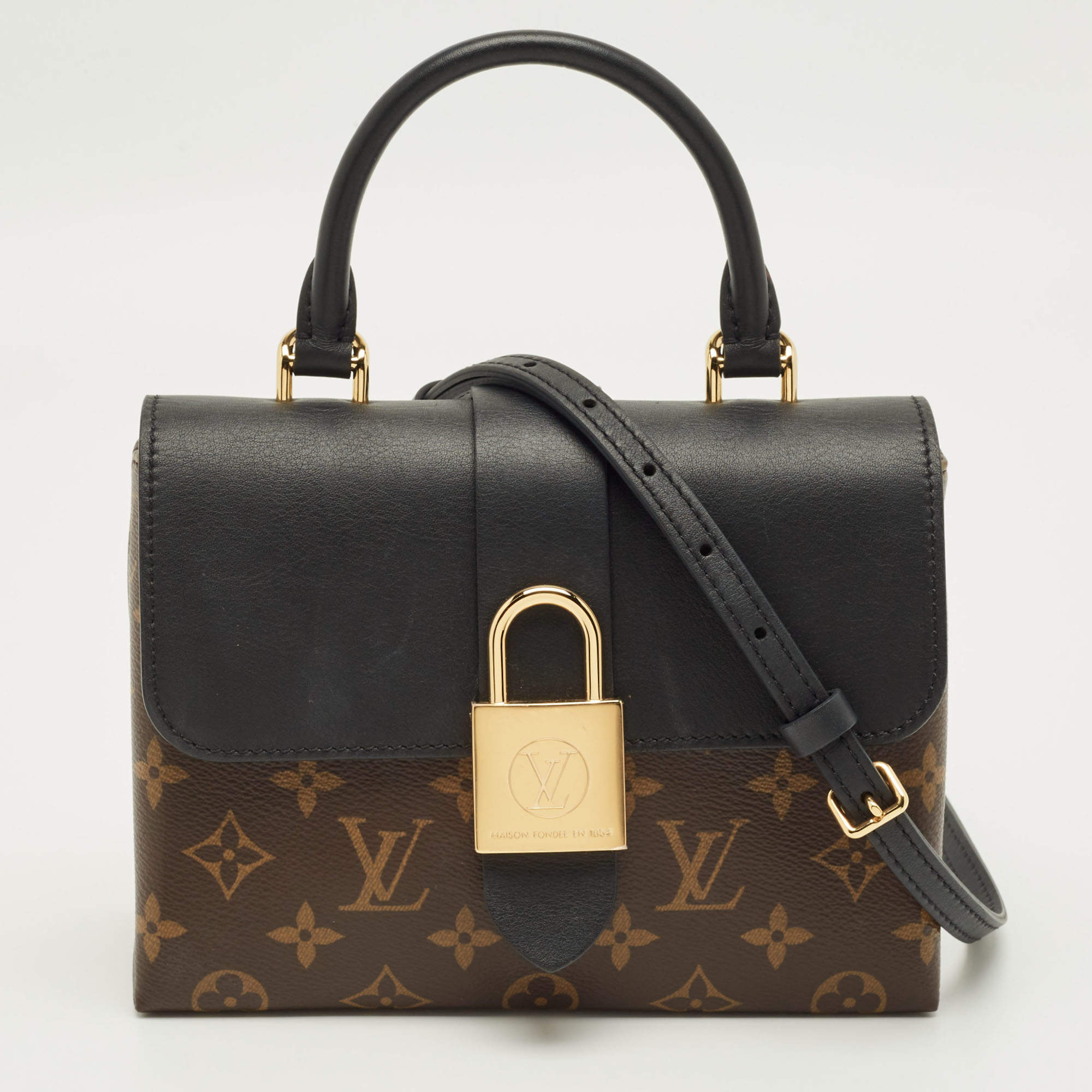 Pre Owned Louis Vuitton Black Monogram Canvas and Leather Locky BB Bag