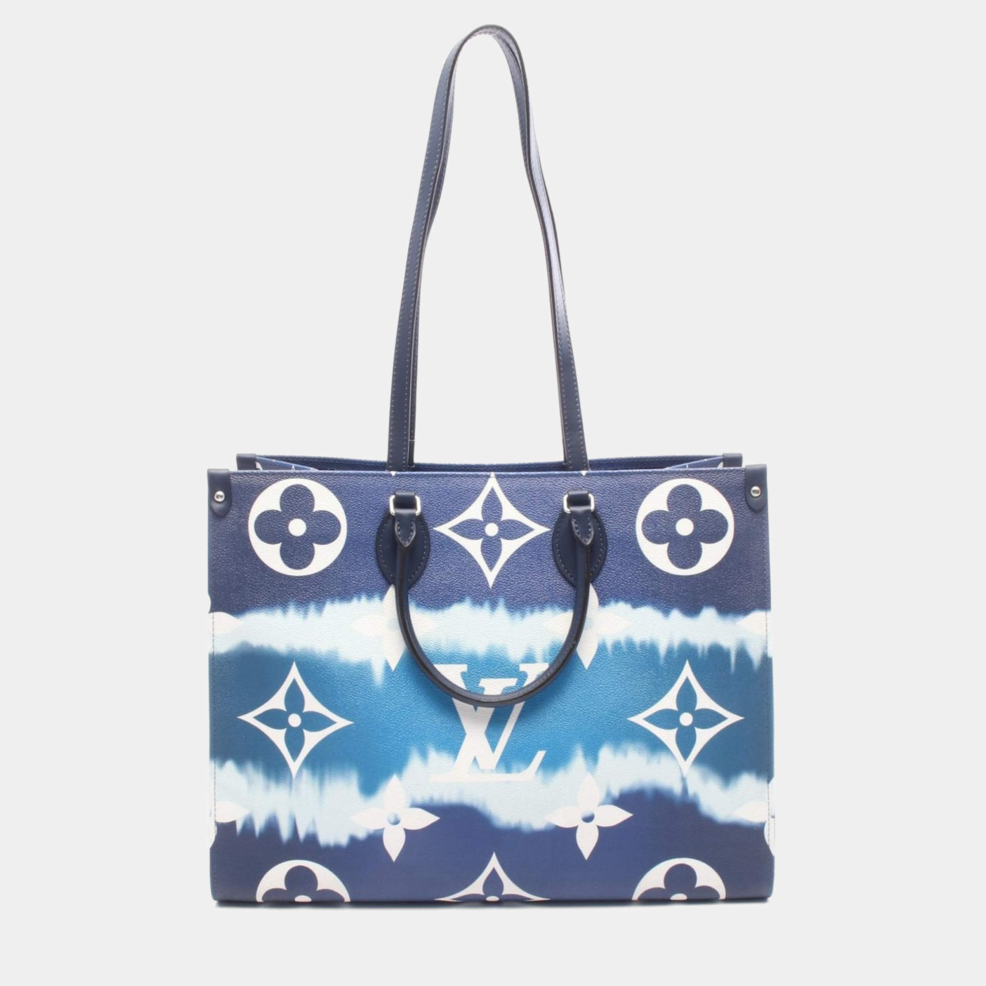 مملوكة مسبقًا حقيبة كتف لوي فيتون جيروسكوب "إسكيل أون ذو جو" قماش أزرق بمونوغرام ضخم