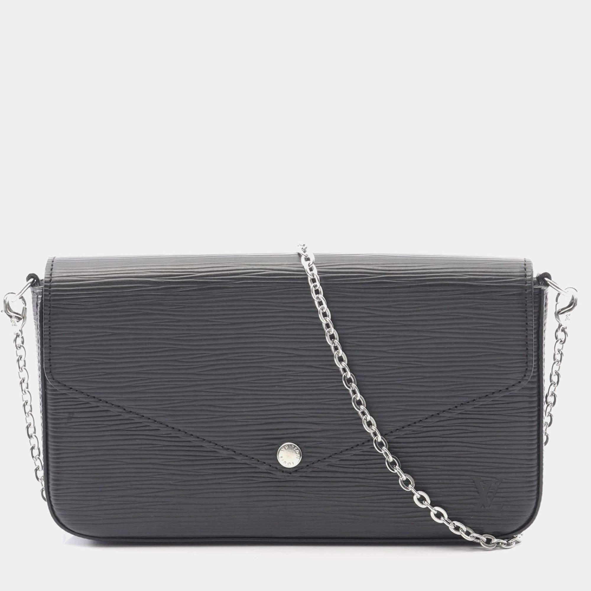 مملوكة مسبقًا حقيبة كروس بودي لوي فيتون فليسيا بوشت جلد إيبي سوداء