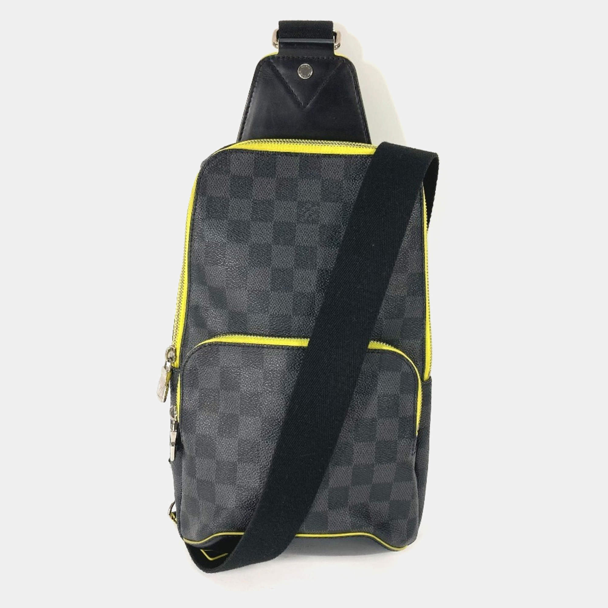 Pre Owned Louis Vuitton Damier Graphite Avenue Sling Bag Cross Body Shoulder Canvas Black