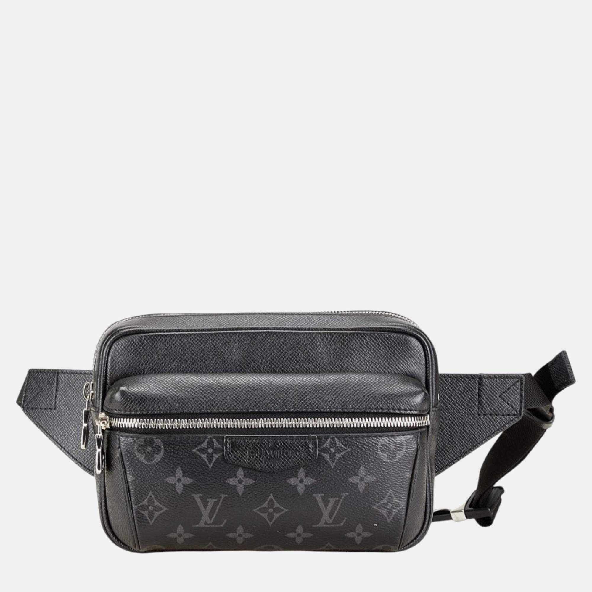 مملوكة مسبقًا Louis Vuitton Monogram Eclipse Taiga Rama Bum Bag Outdoor Waist Body Noir Black Pvc Leather