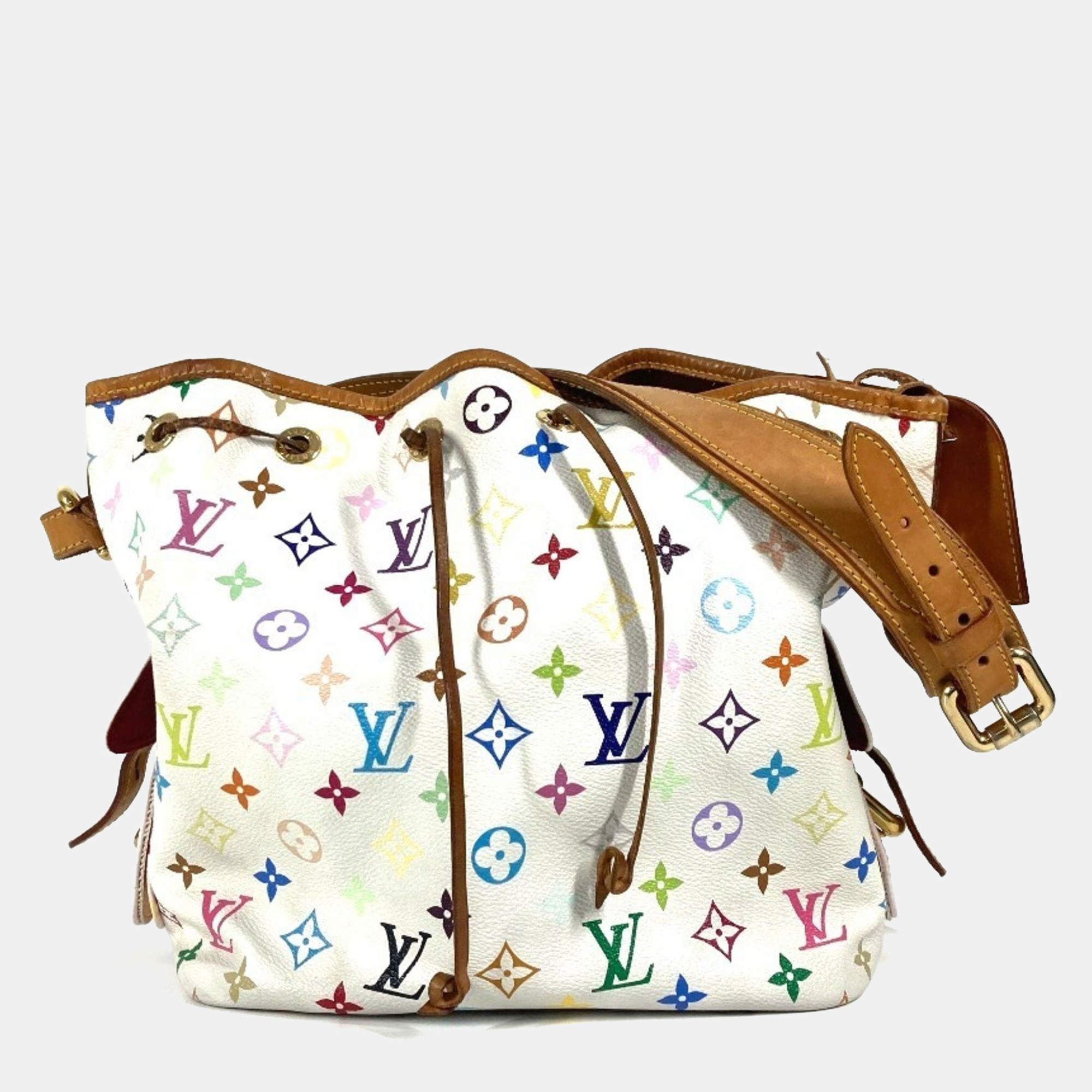 مملوكة مسبقًا Louis Vuitton Multicolor,/White Canvas Monogram Petit Noe Drawstring Shoulder Bag 