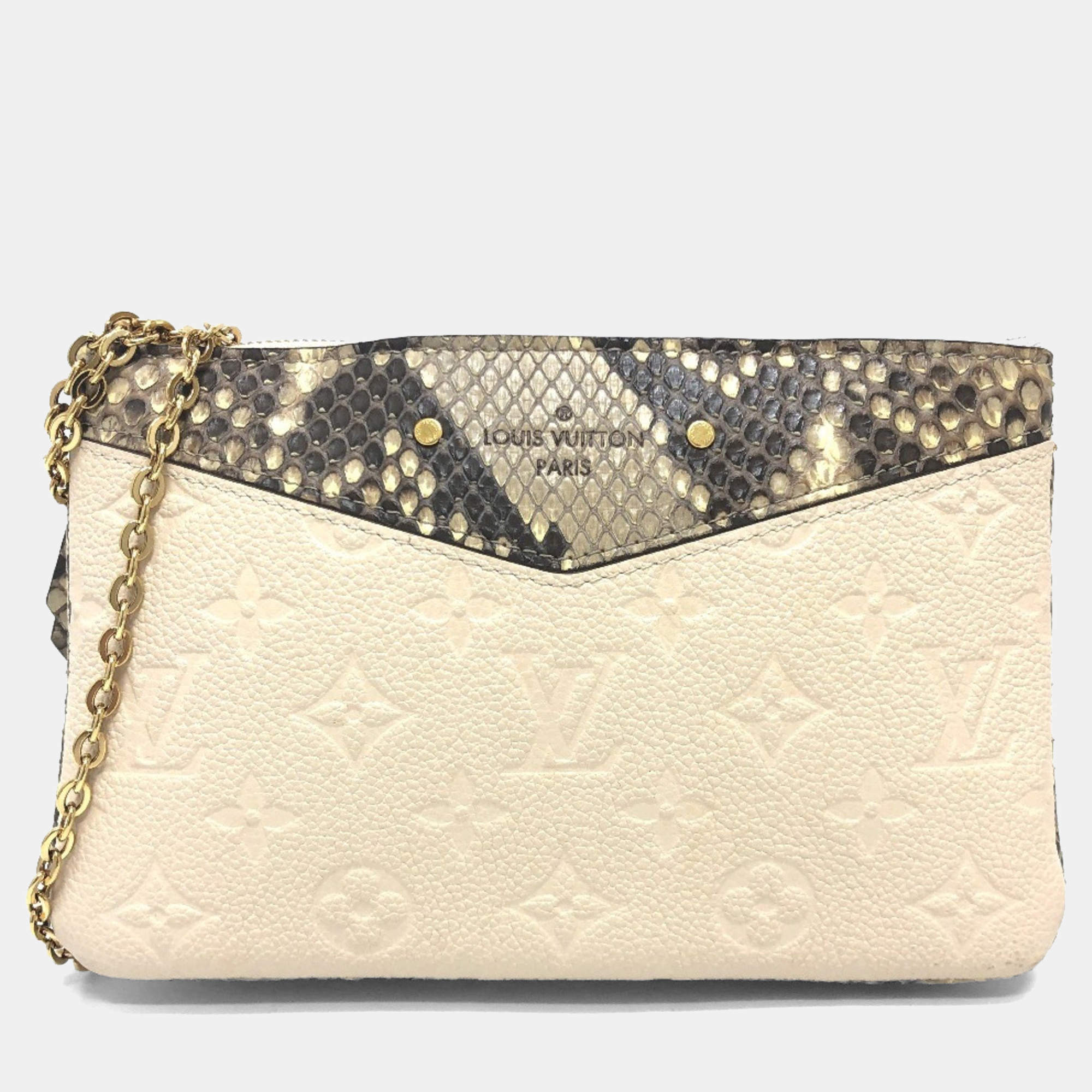 مملوكة مسبقًا Louis Vuitton Pochette Double Zip 2-Way Bag Shoulder Leather Beige