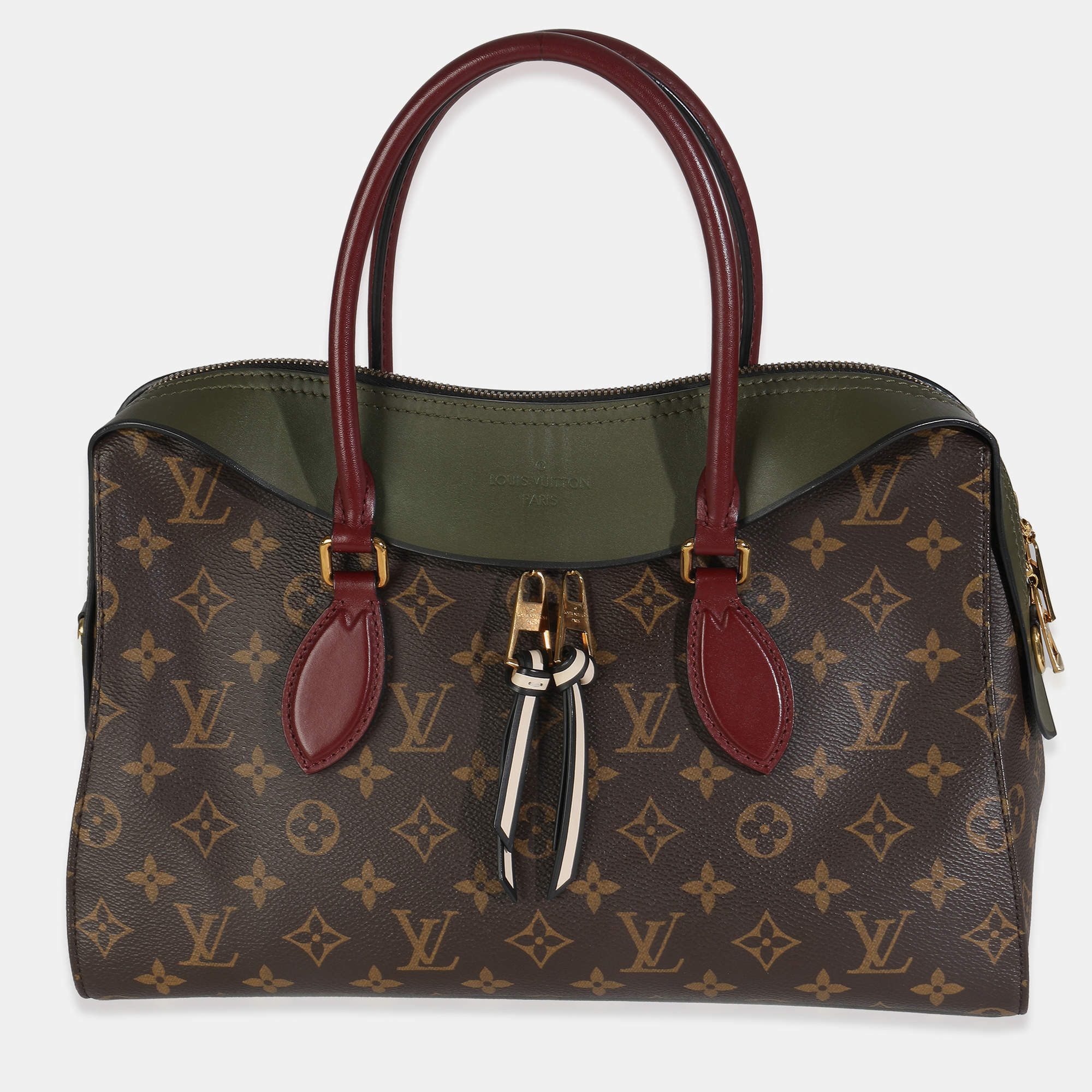 مملوكة مسبقًا Louis Vuitton Kaki Red Monogram Canvas Tuileries NM