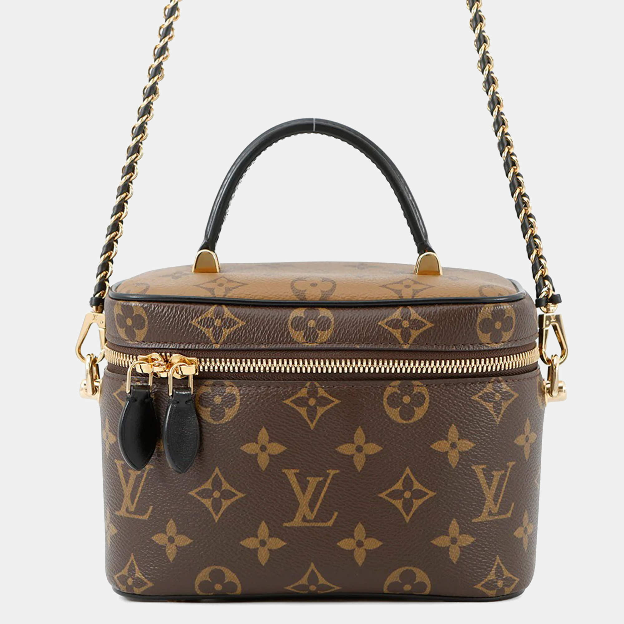 Pre Owned Louis Vuitton Vanity Nv Noir Monogram Monogram Reverse Canvas Size PM