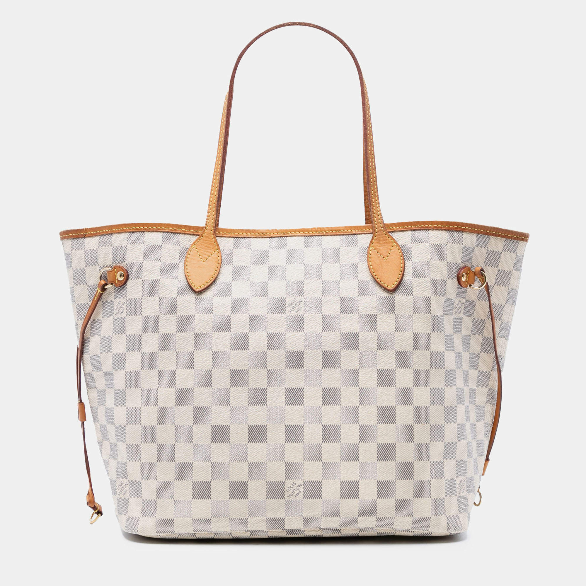 مملوكة مسبقًا Louis Vuitton White Damier Azur Neverfull MM