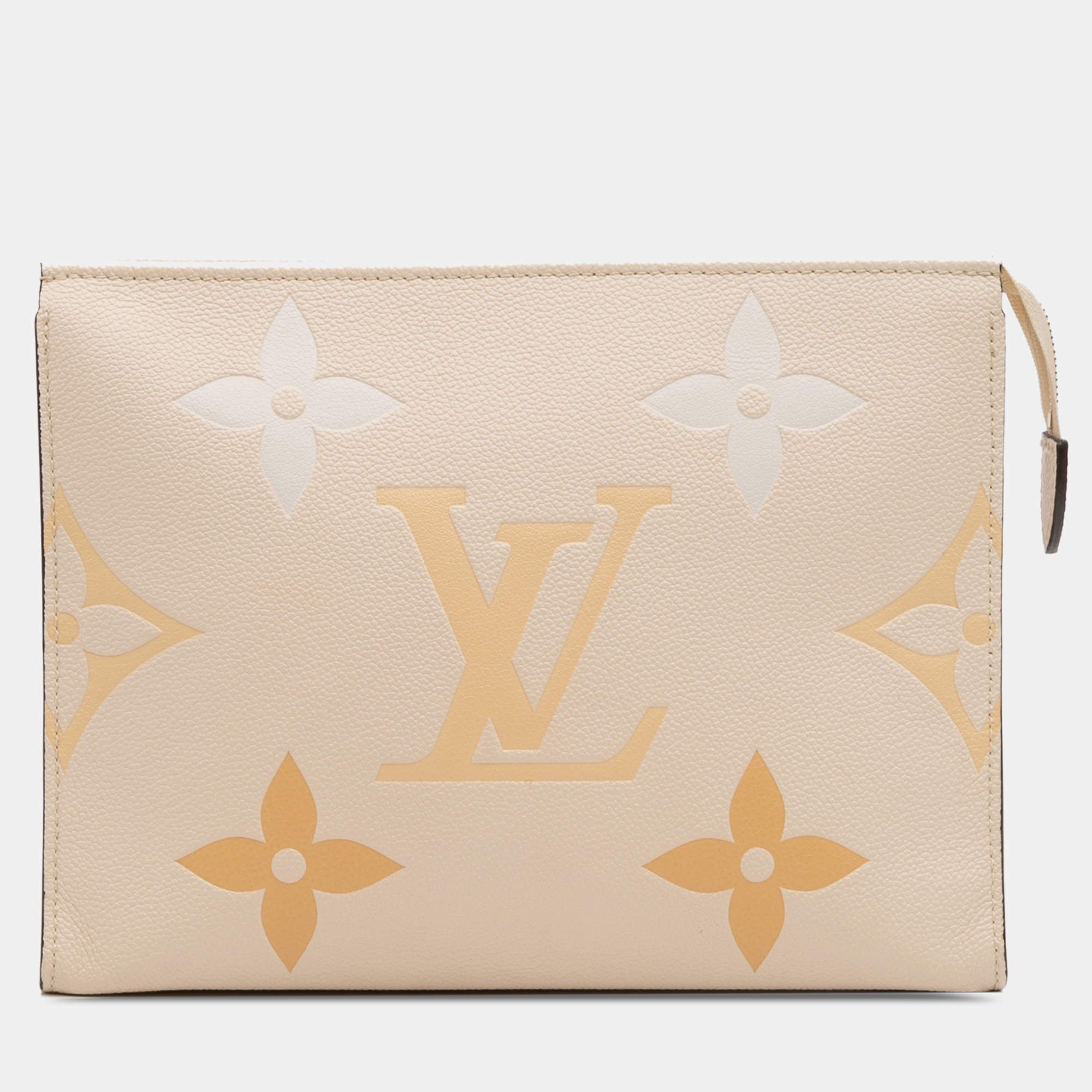 Pre Owned Louis Vuitton Brown Monogram Empreinte Giant By The Pool Toiletry Pouch 26