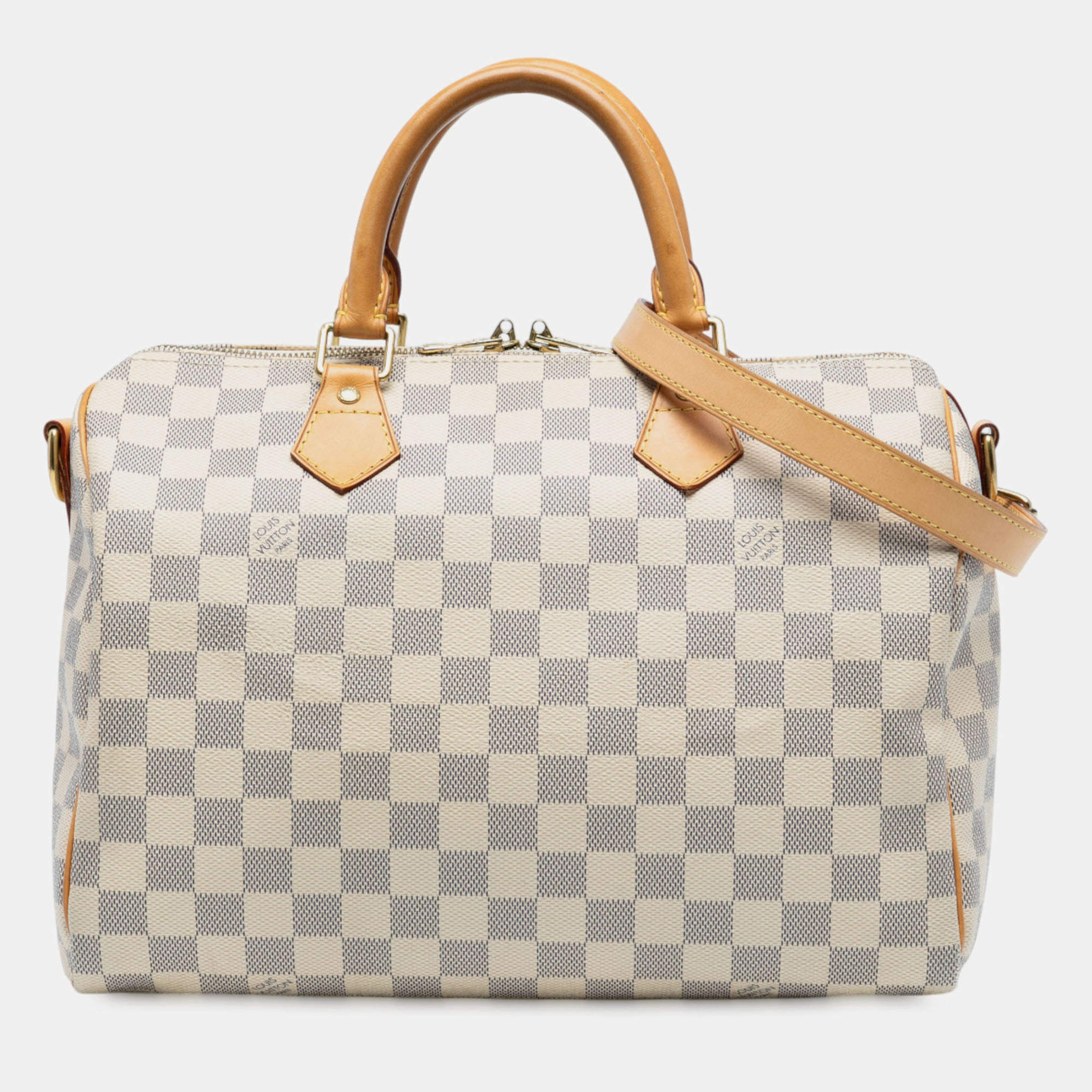 مملوكة مسبقًا Louis Vuitton White Damier Azur Speedy Bandouliere 30