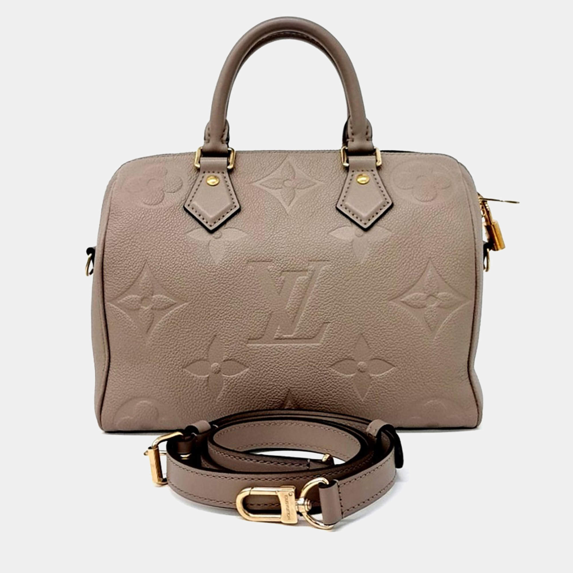مملوكة مسبقًا Louis Vuitton Beige Leather Empreinte Bandouliere Speedy 25
