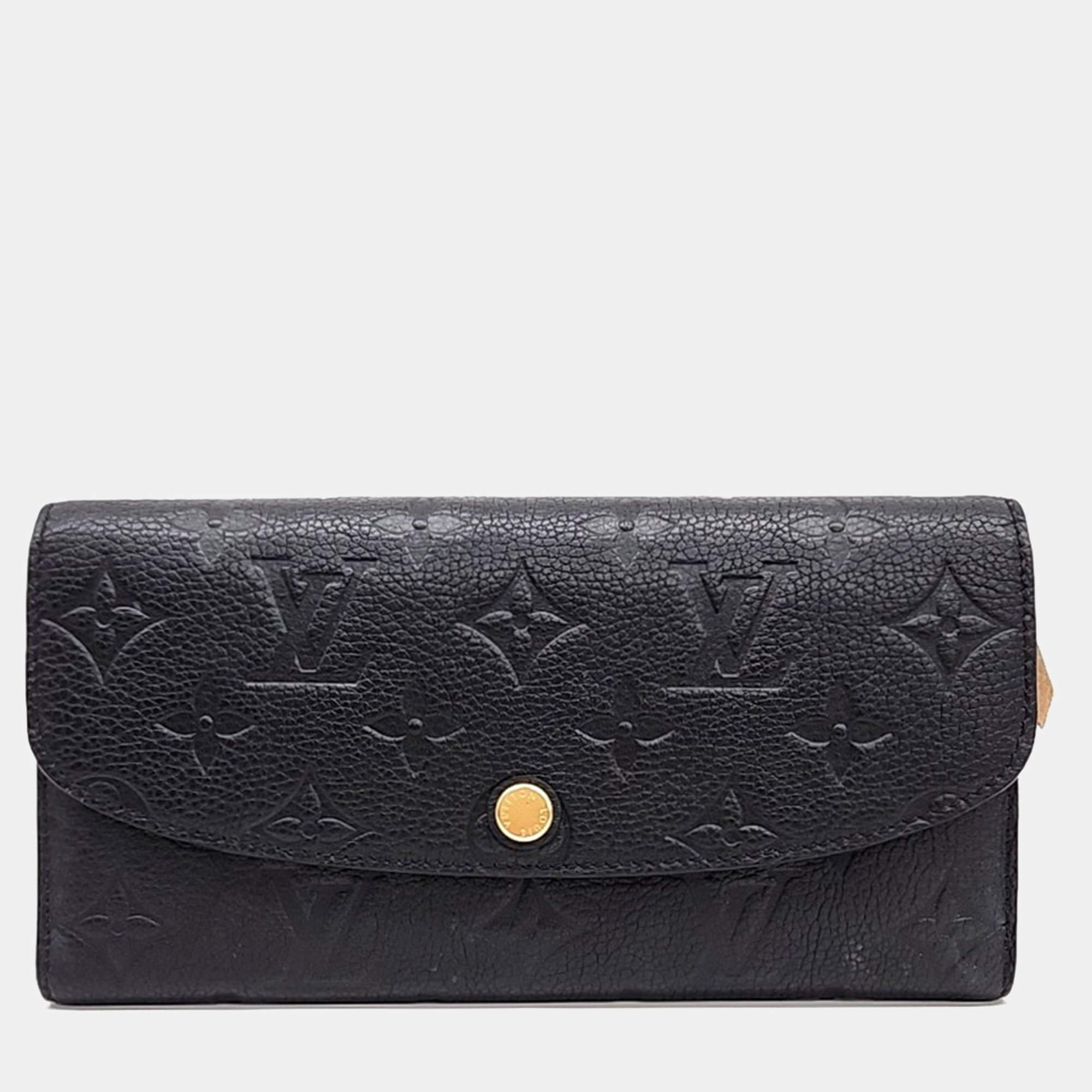 مملوكة مسبقًا Louis Vuitton Black Leather Empreinte Emilie Wallet