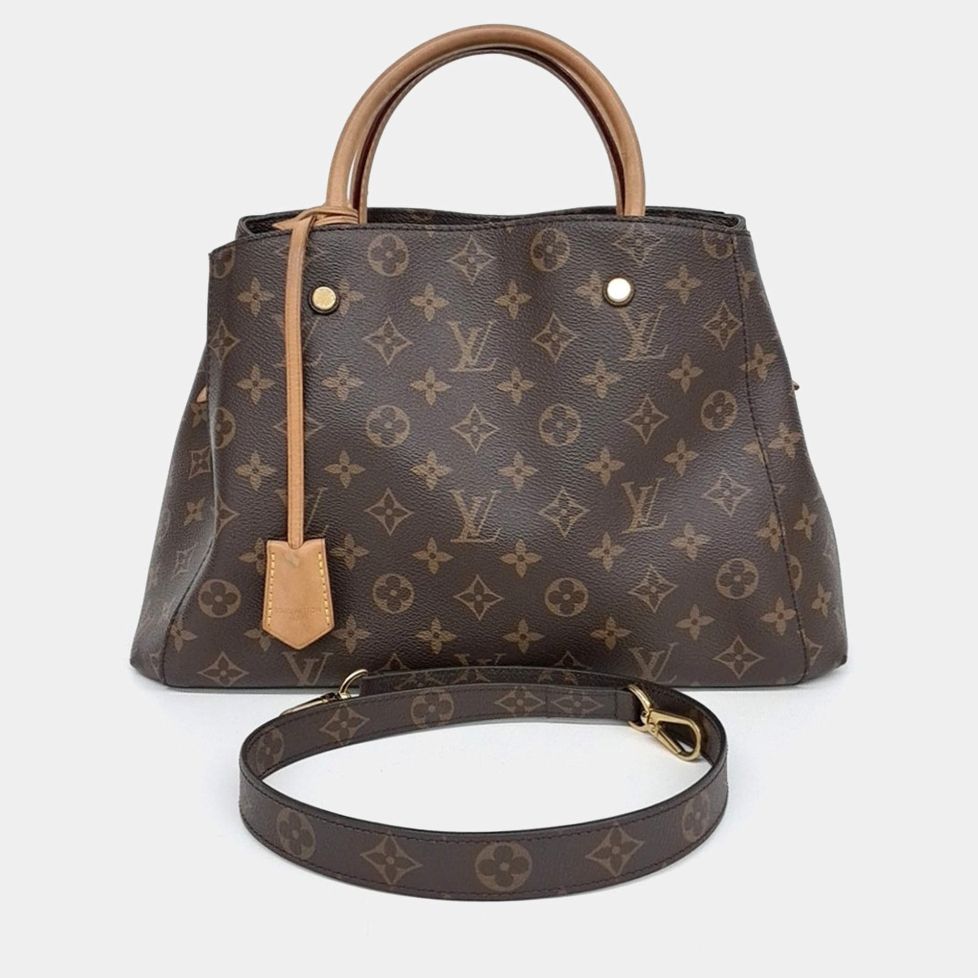 Pre Owned Louis Vuitton Brown Coated Canvas Monogram Montaigne MM