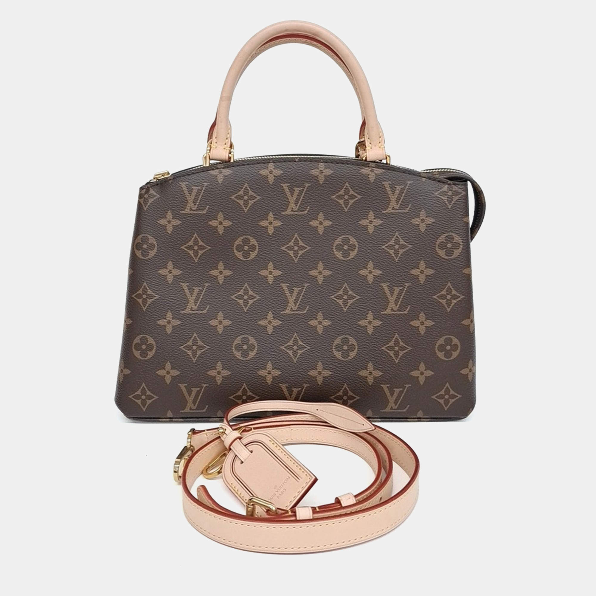 Pre Owned Louis Vuitton Brown Coated Canvas Monogram Petite de Palais