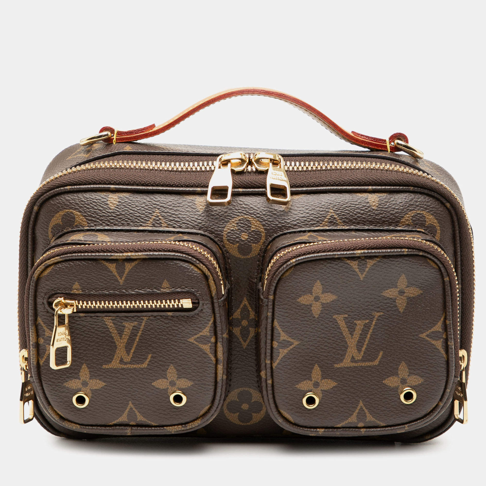 Pre Owned Louis Vuitton Brown Monogram Utility Satchel