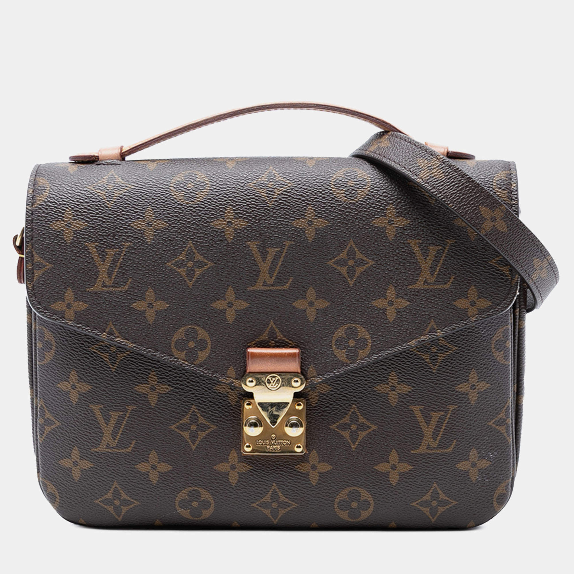 Pre Owned Louis Vuitton Brown Monogram Pochette Metis