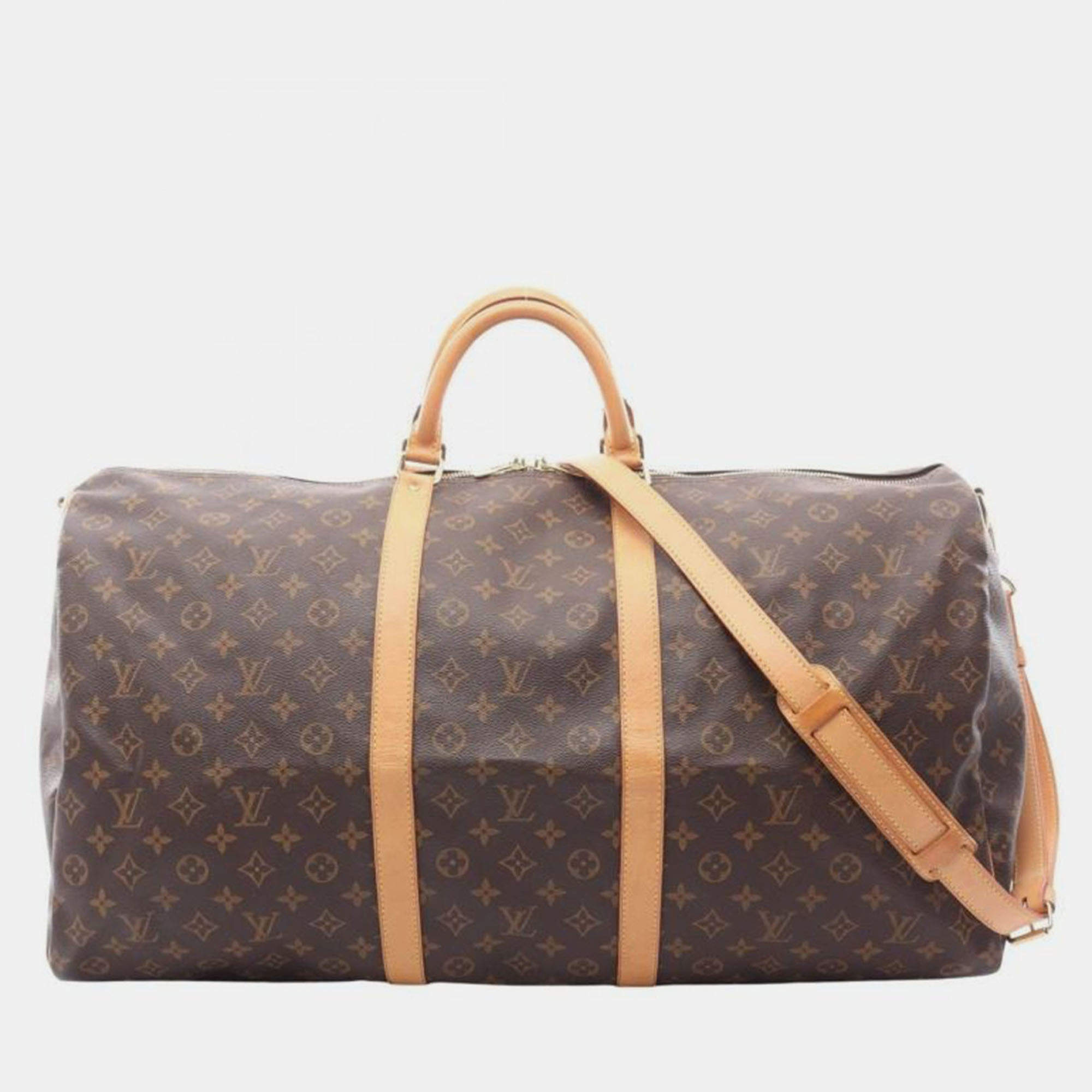 Pre Owned Louis Vuitton Keepall Bandouliere 60 Monogram Canvas Boston Bag