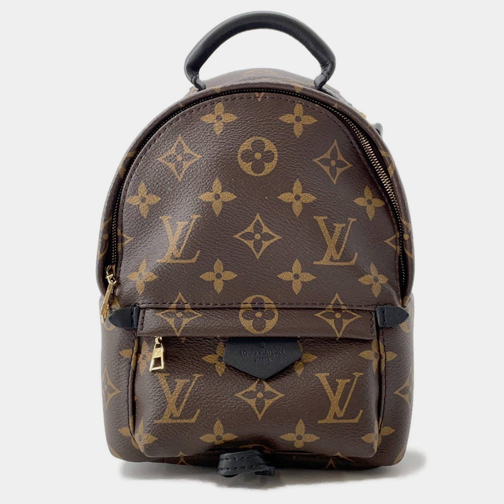 Pre Owned Louis Vuitton Palm Springs Backpack Brown Monogram Size Mini