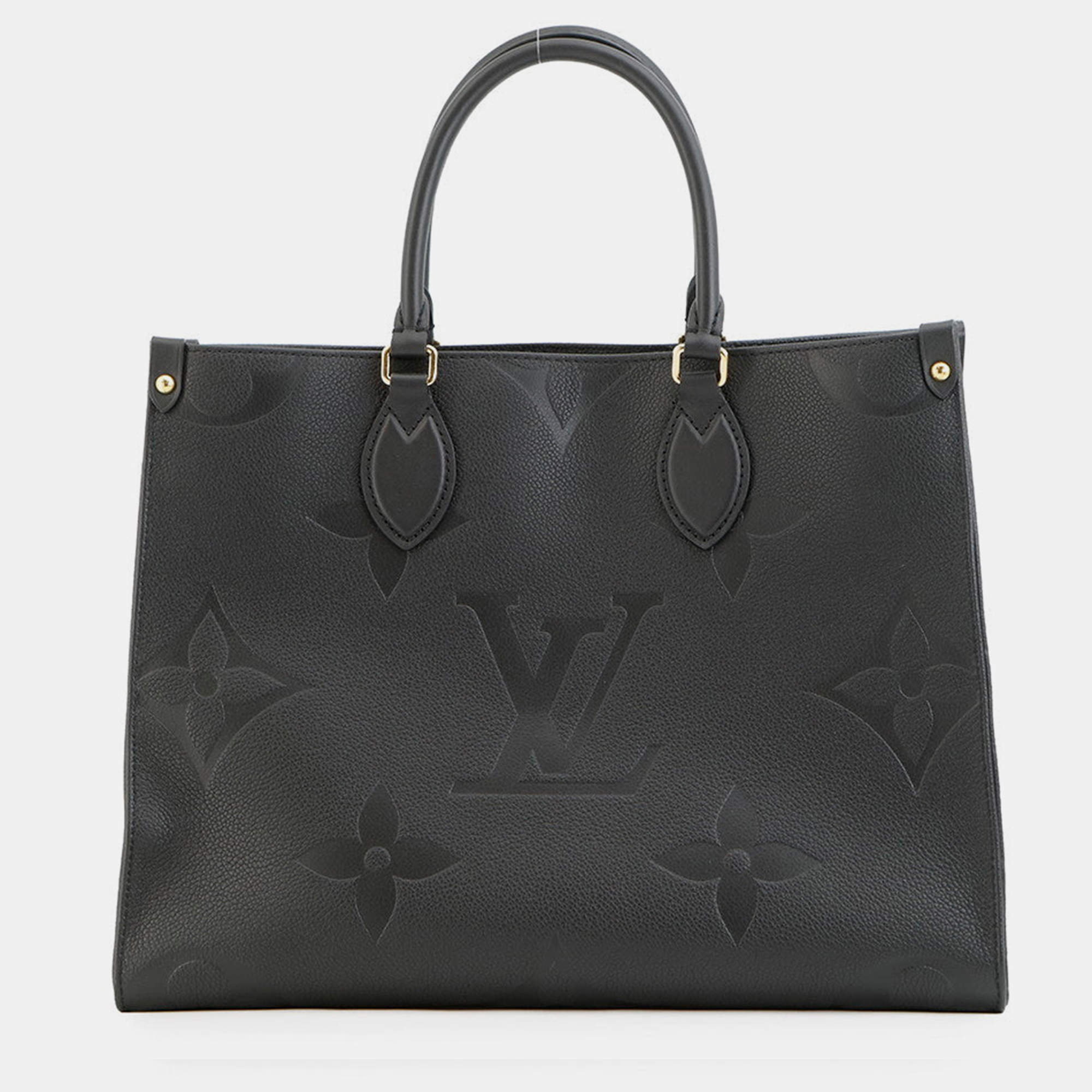 Pre Owned Louis Vuitton Onthego Noir Monogram Empreinte Leather Size Mm