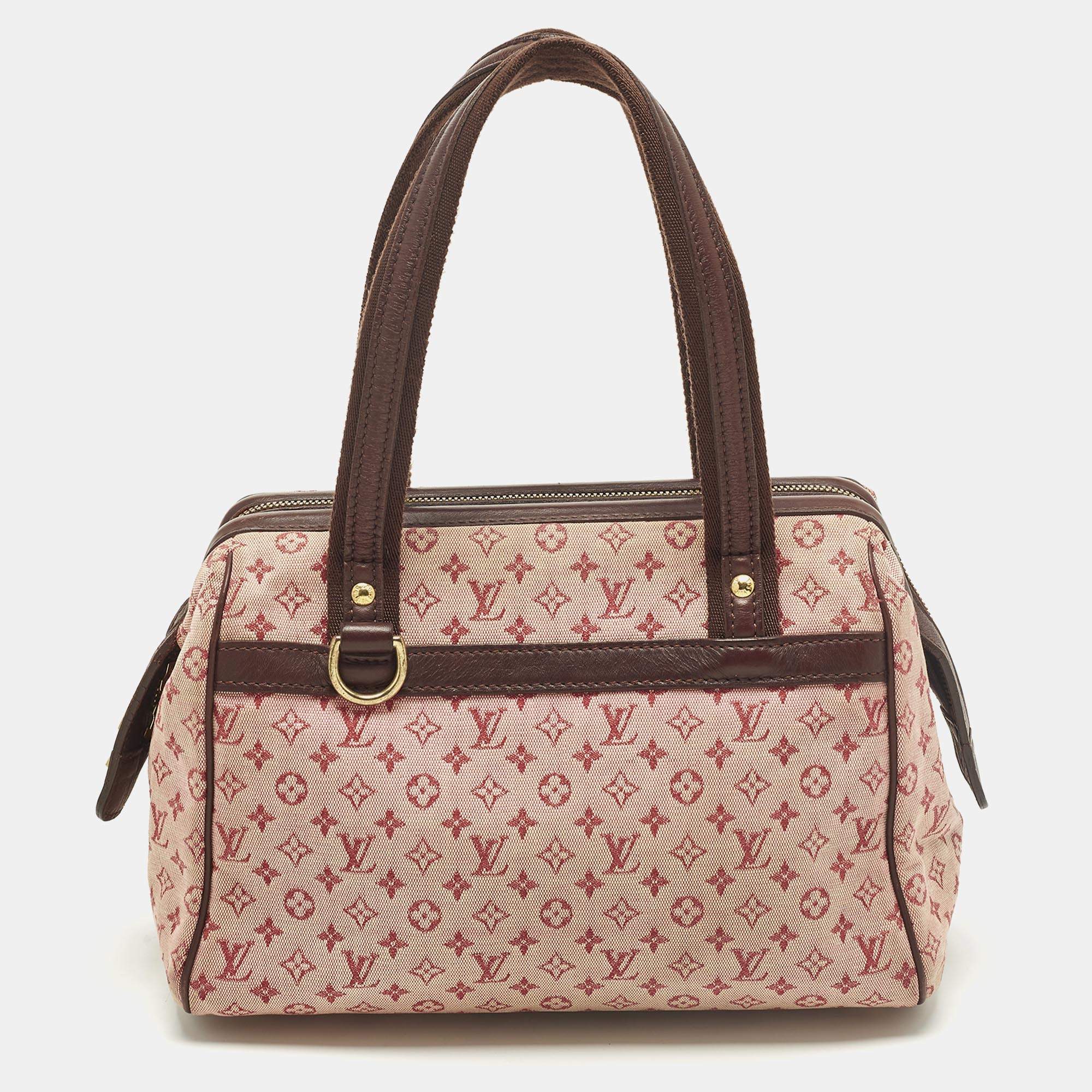 Pre Owned Louis Vuitton Mini Lin Josephine PM Cherry Monogram Canvas Bag