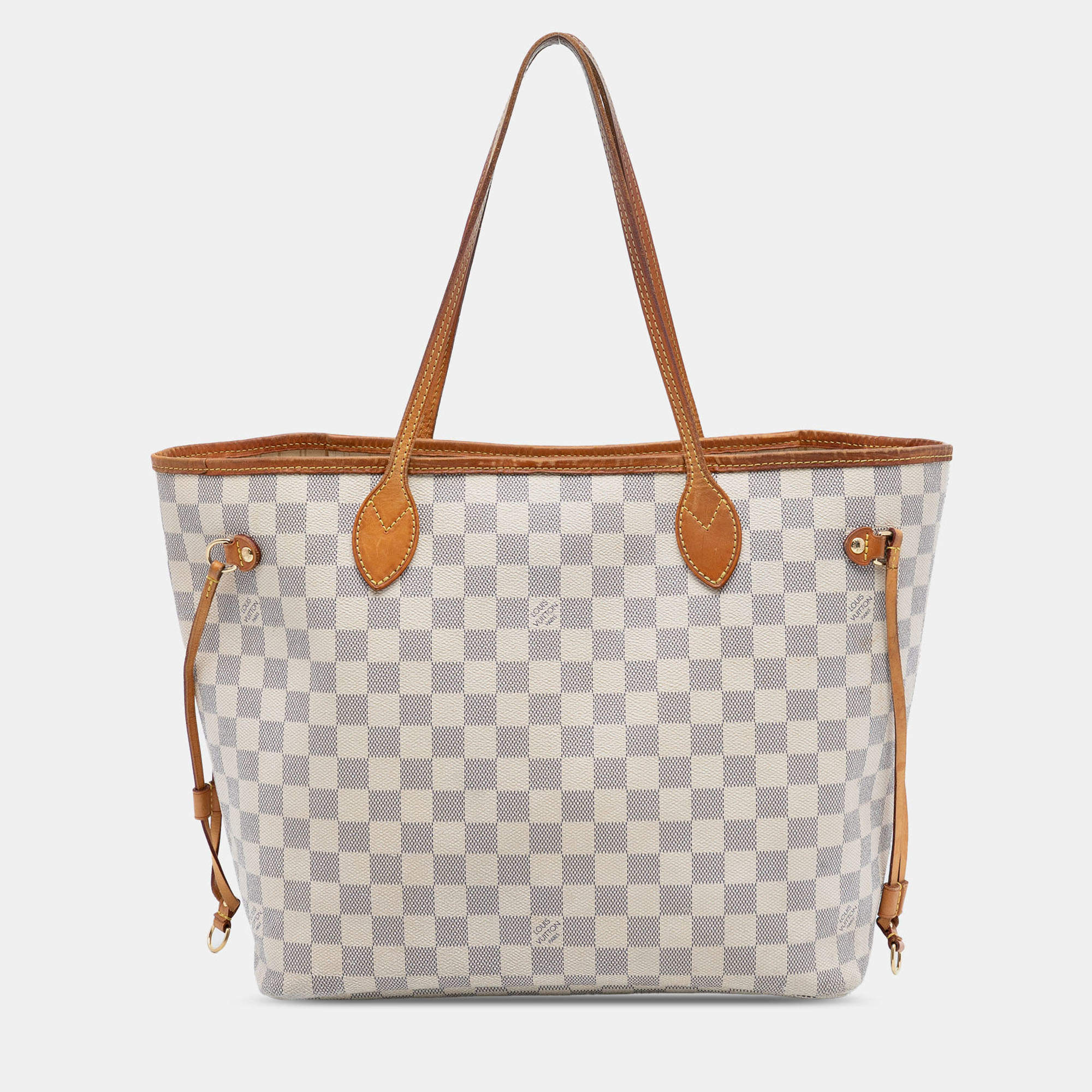 مملوكة مسبقًا Louis Vuitton White Damier Azur Neverfull MM