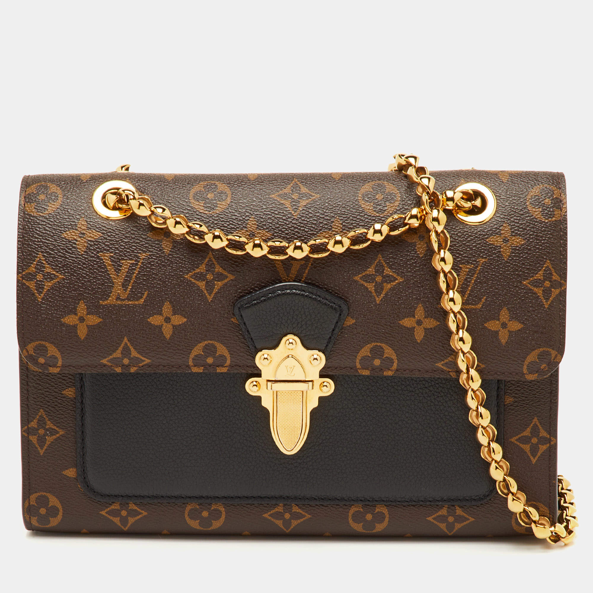 مملوكة مسبقًا Louis Vuitton Victoire Black Monogram Canvas and Leather Bag