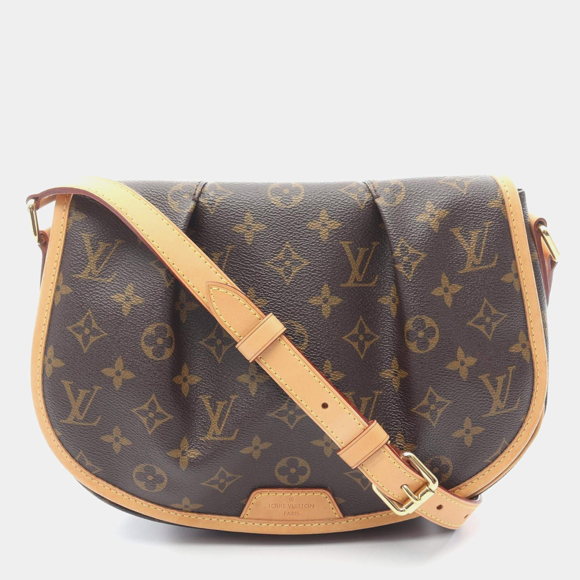 مملوكة مسبقًا Louis Vuitton Menilmontant PM Brown Monogram Canvas Leather Crossbody Bag
