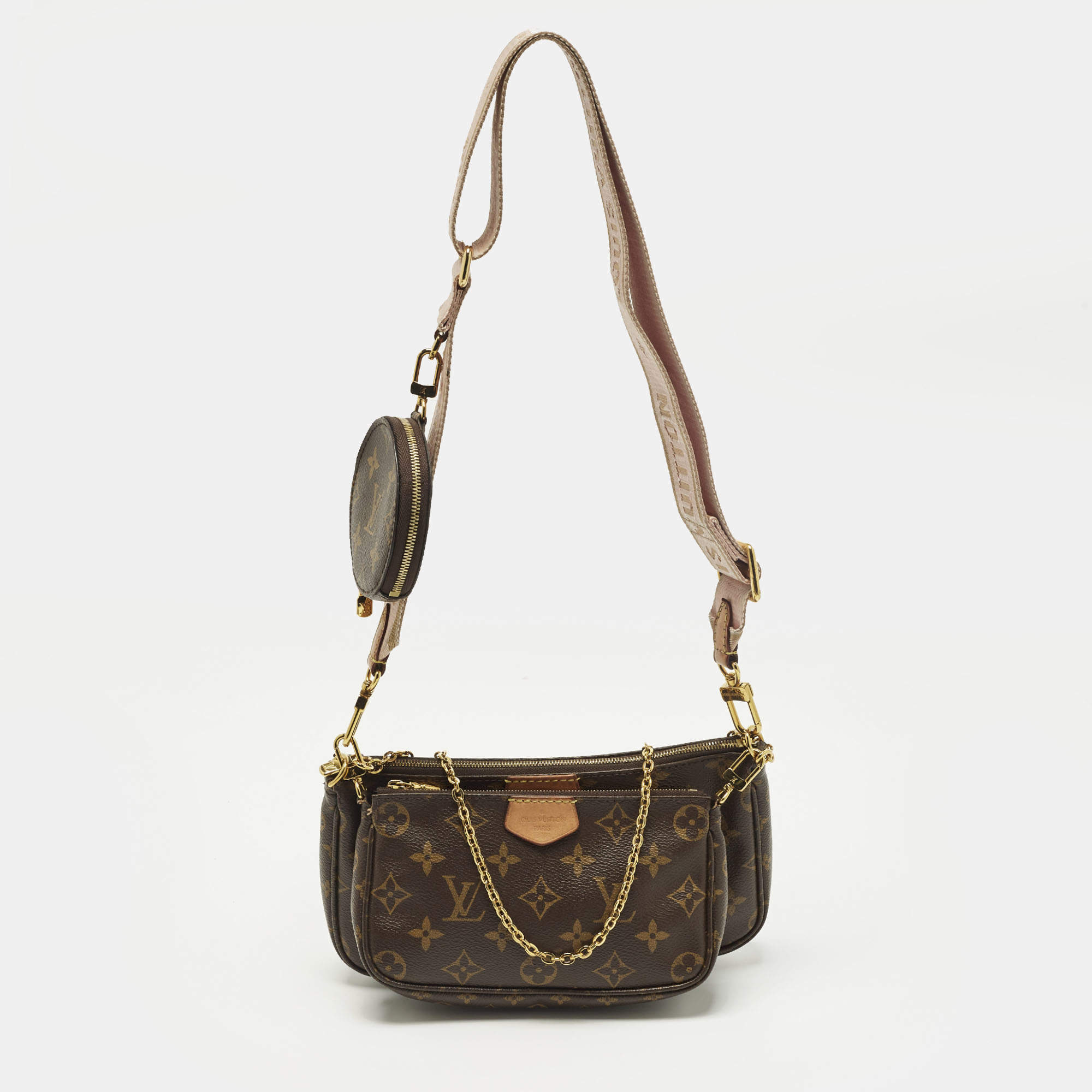 مملوكة مسبقًا Louis Vuitton Rose Ballerine Monogram Canvas Multi Pochette Accessories Bag