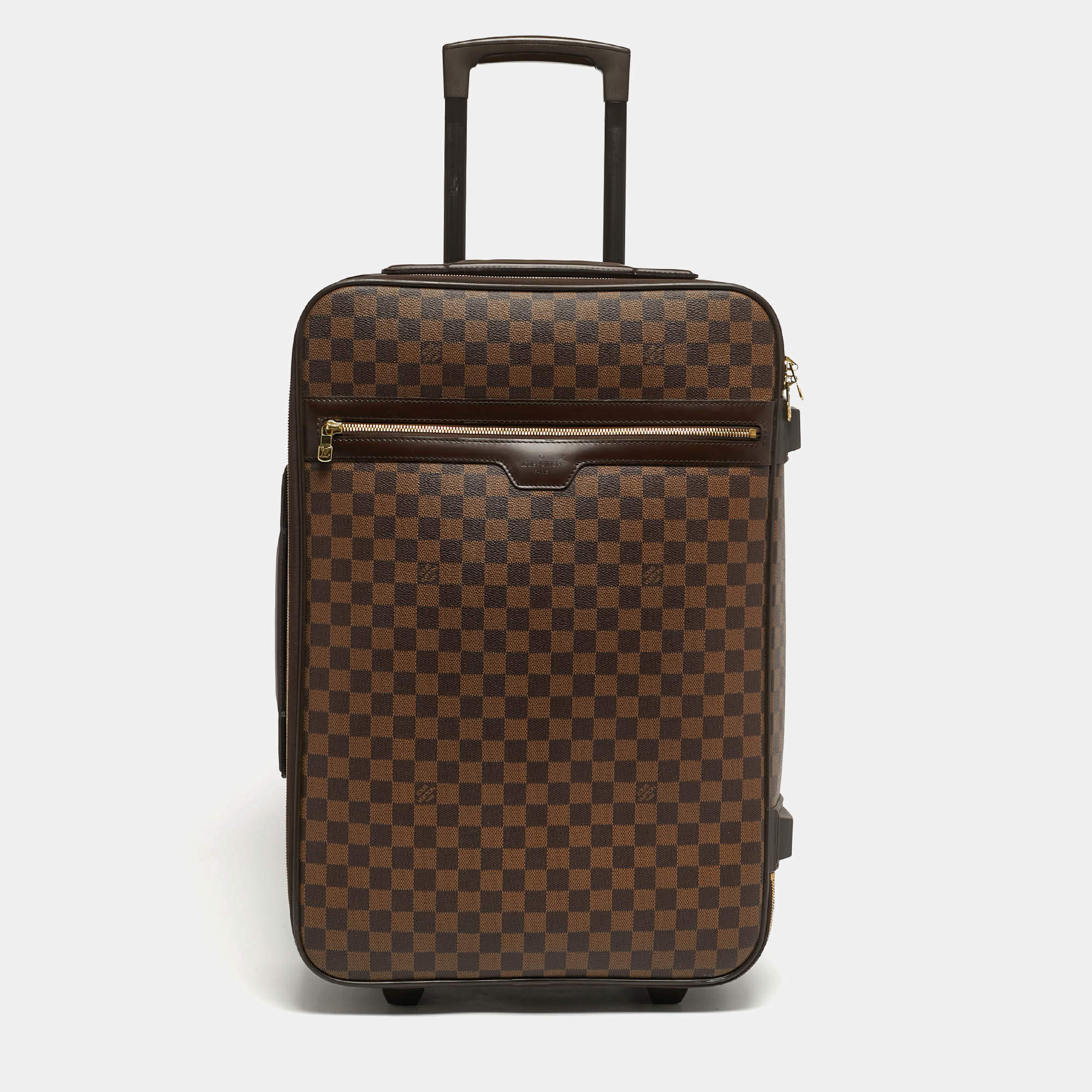 Pre Owned Louis Vuitton Pegase 55 Damier Ebene Canvas Luggage