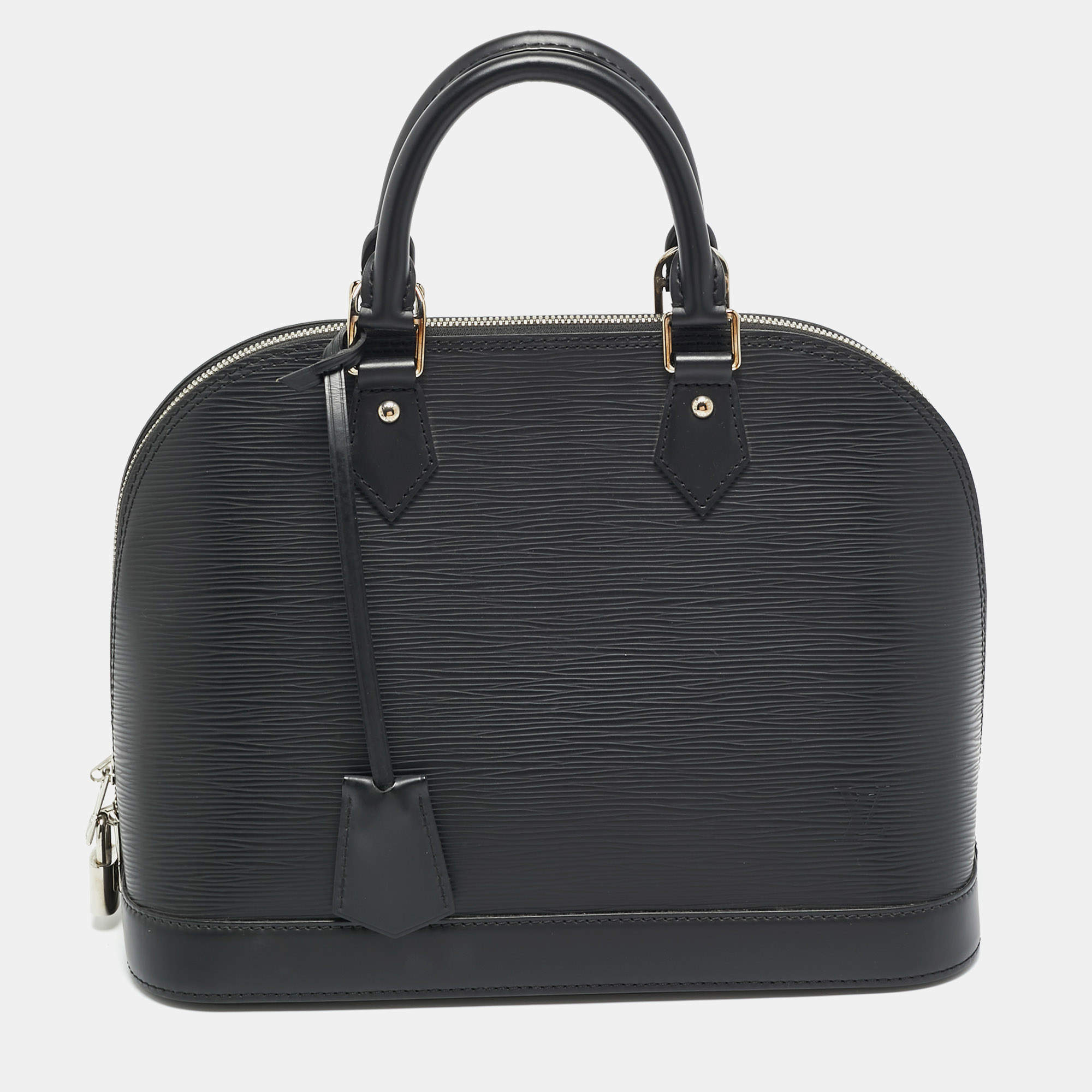 Pre Owned Louis Vuitton Alma PM Black Epi Leather Bag