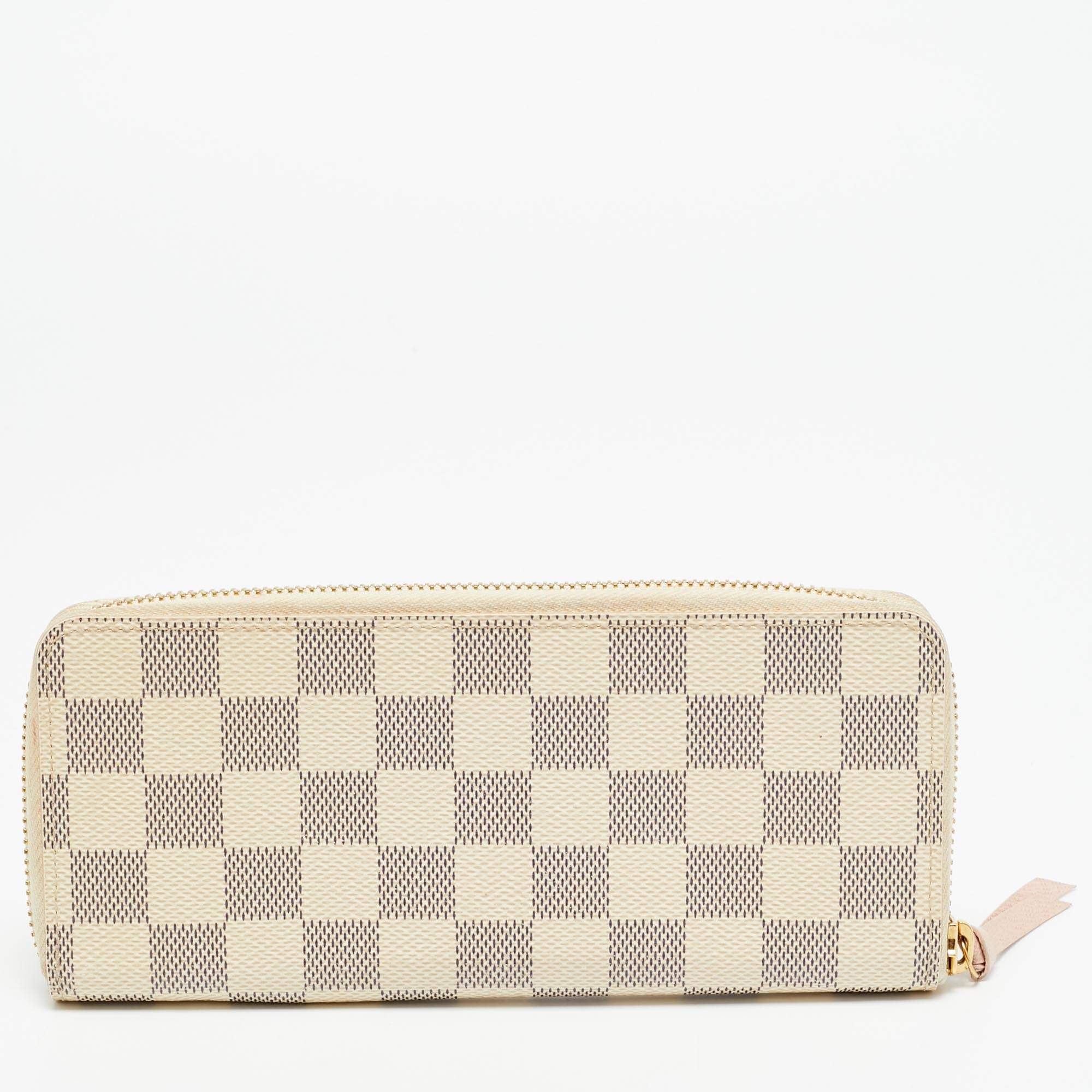 Pre Owned Louis Vuitton Clemence Damier Azur Canvas Wallet
