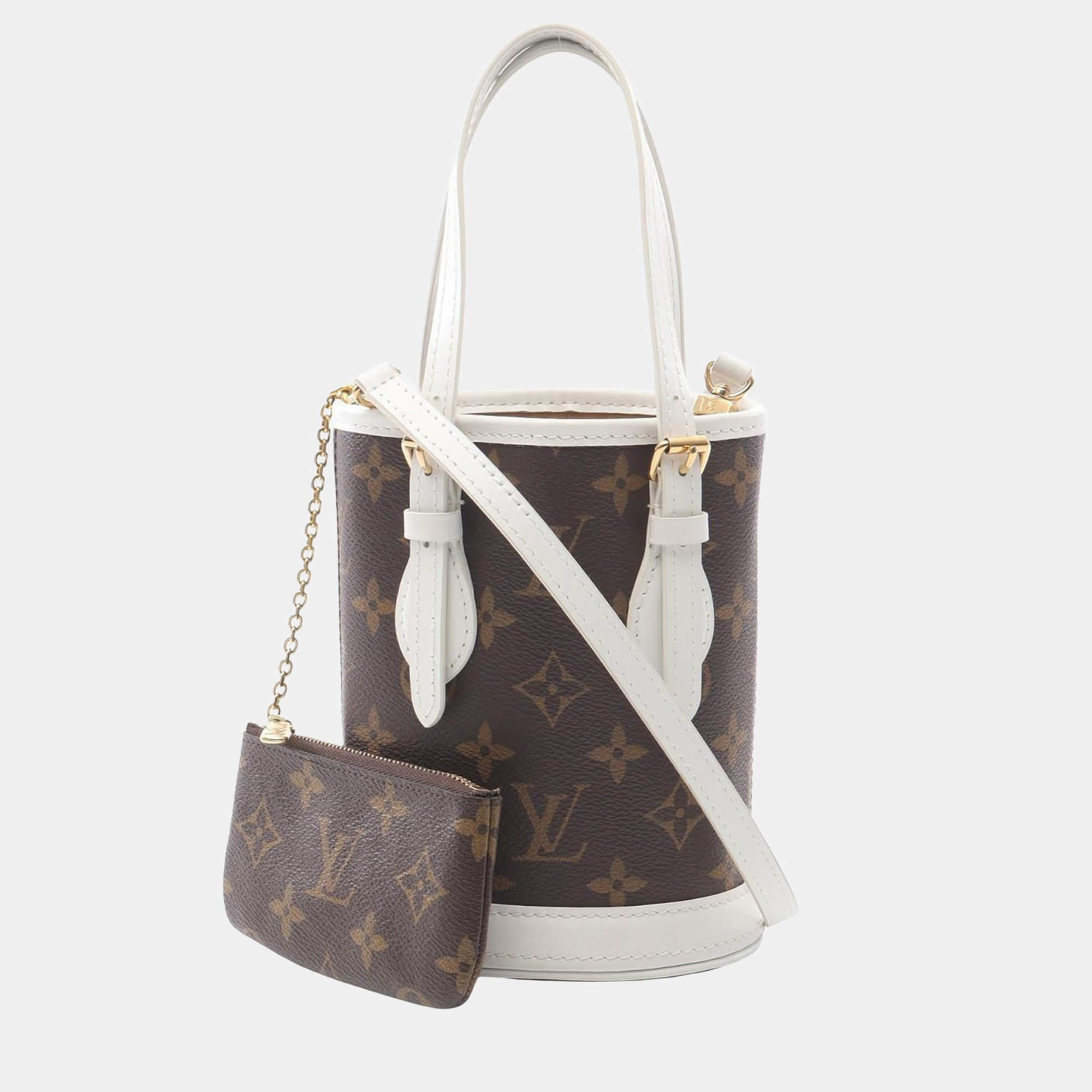 مملوكة مسبقًا Louis Vuitton Monogram Nano Brown White Canvas Shoulder Bag