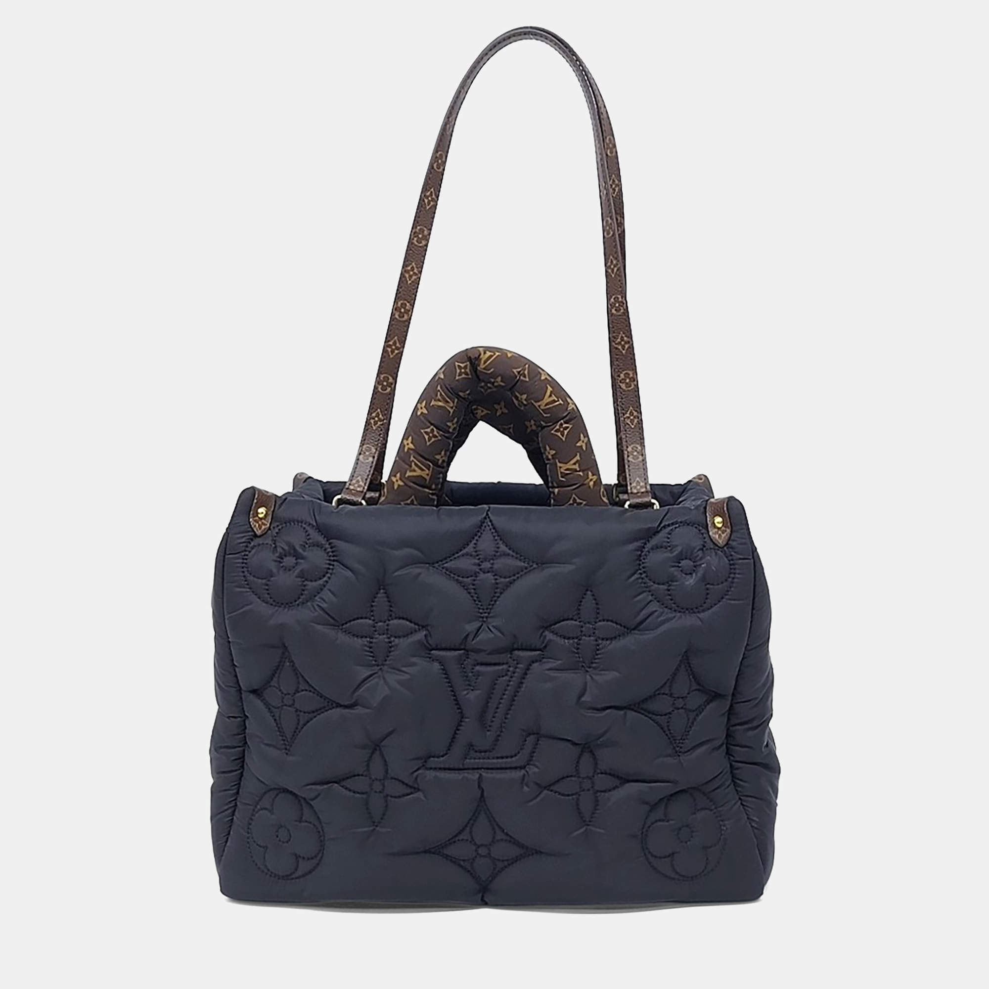 Pre Owned جاكيت لويس فيتون مخمل ومعزول قماش بني وأسود حجم متوسط