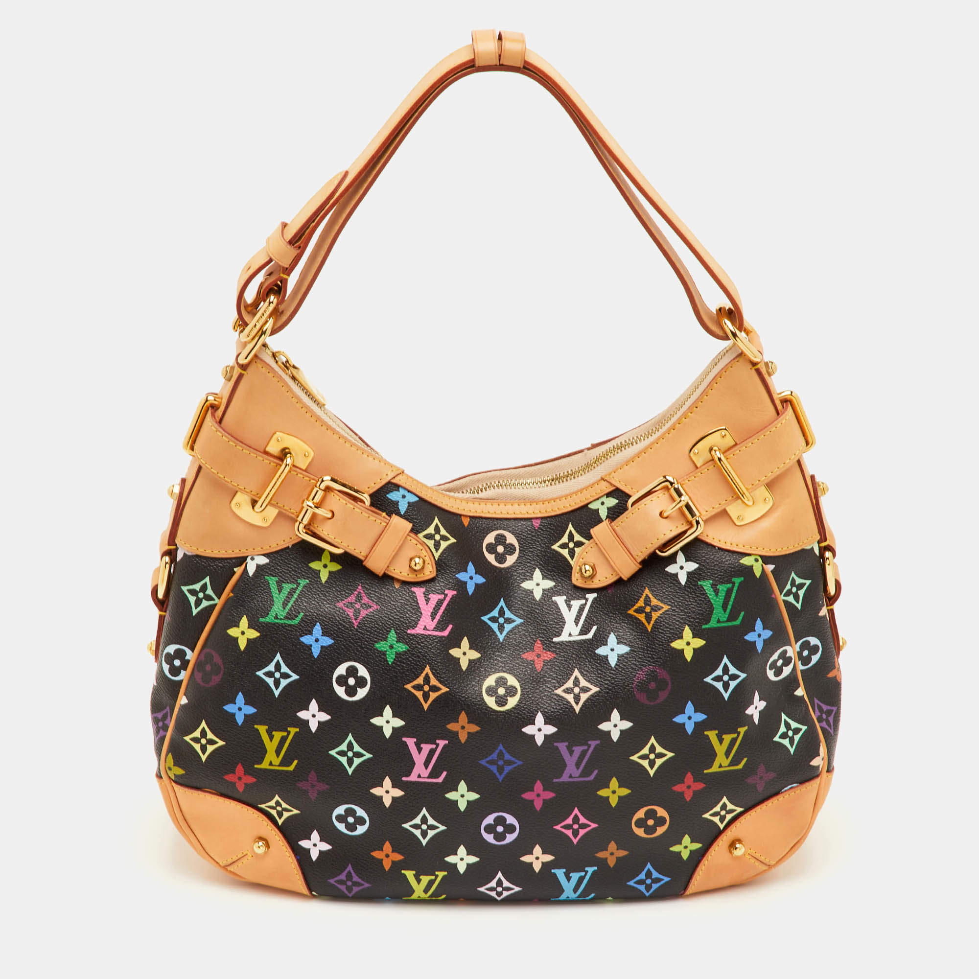 مملوكة مسبقًا Louis Vuitton Greta Black Monogram Multicolore Canvas Bag