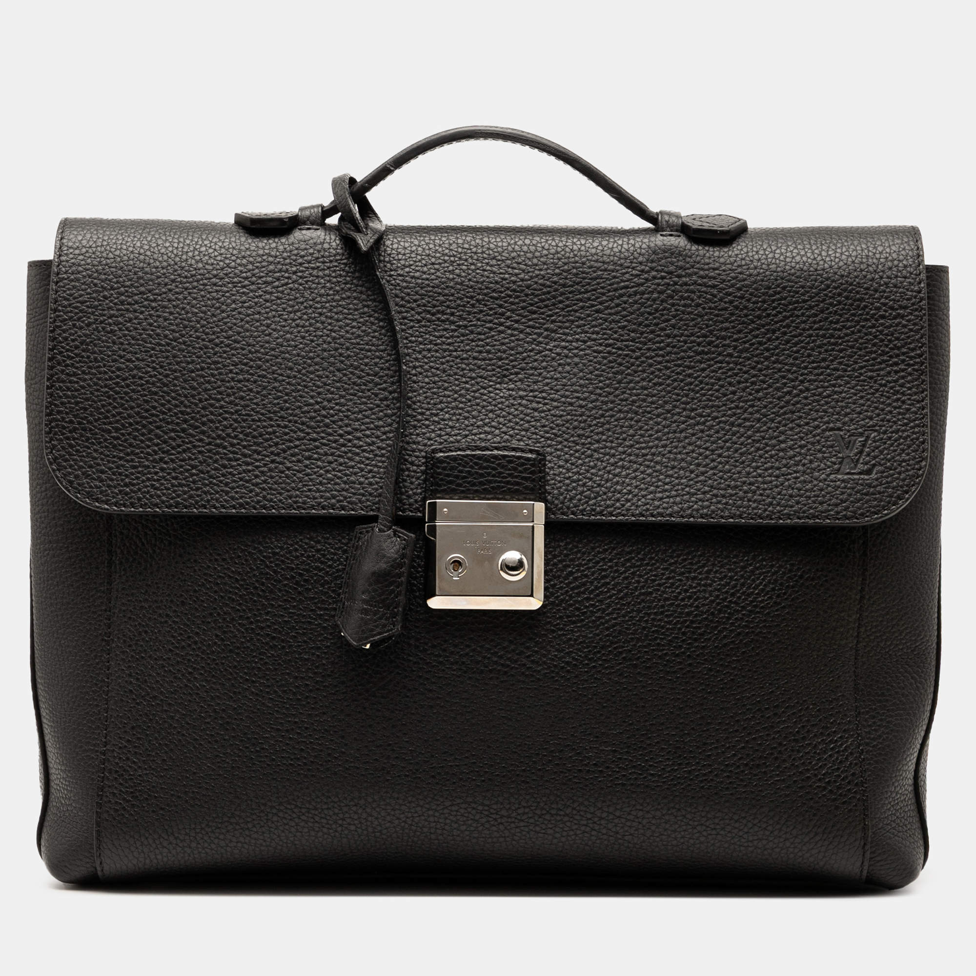 مملوكة مسبقًا Louis Vuitton Black Taurillon Serviette Dorian Briefcase
