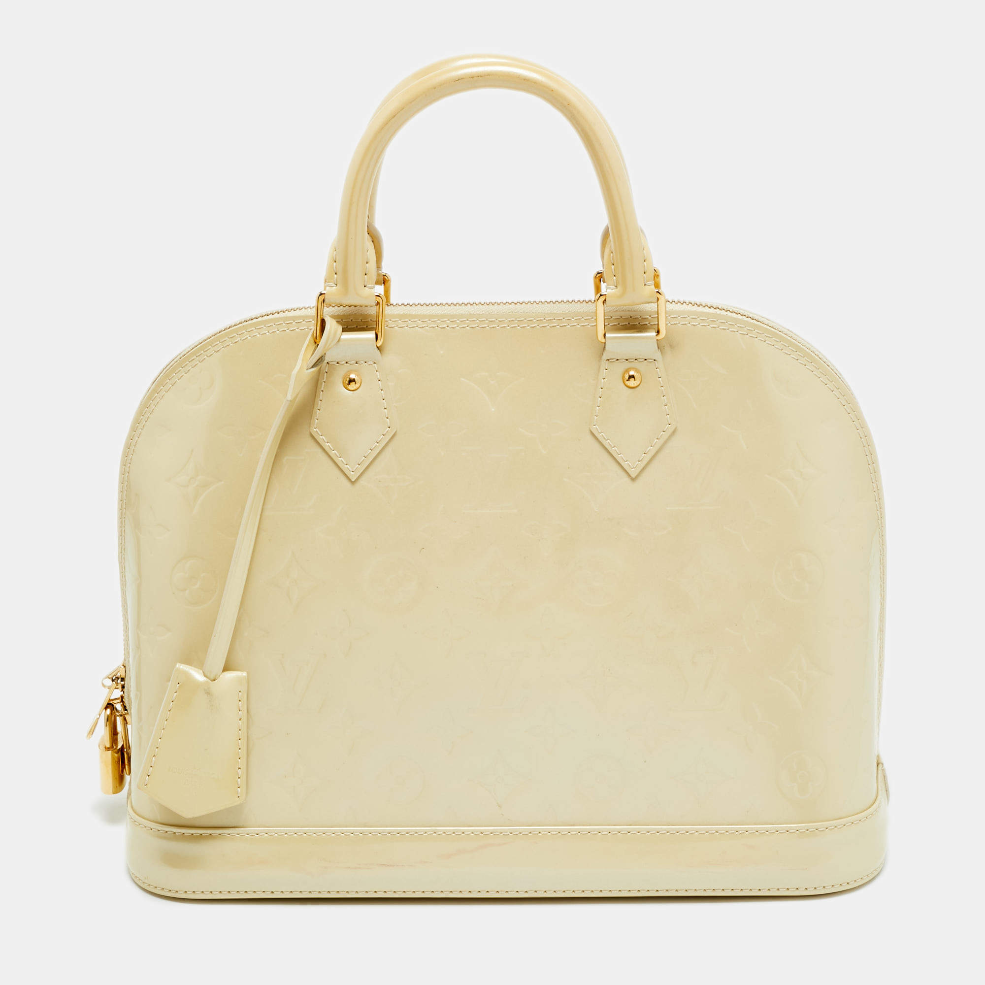 Pre Owned حقيبة لووي فيتون ألما ب م جلد إيبي معدني خوخي