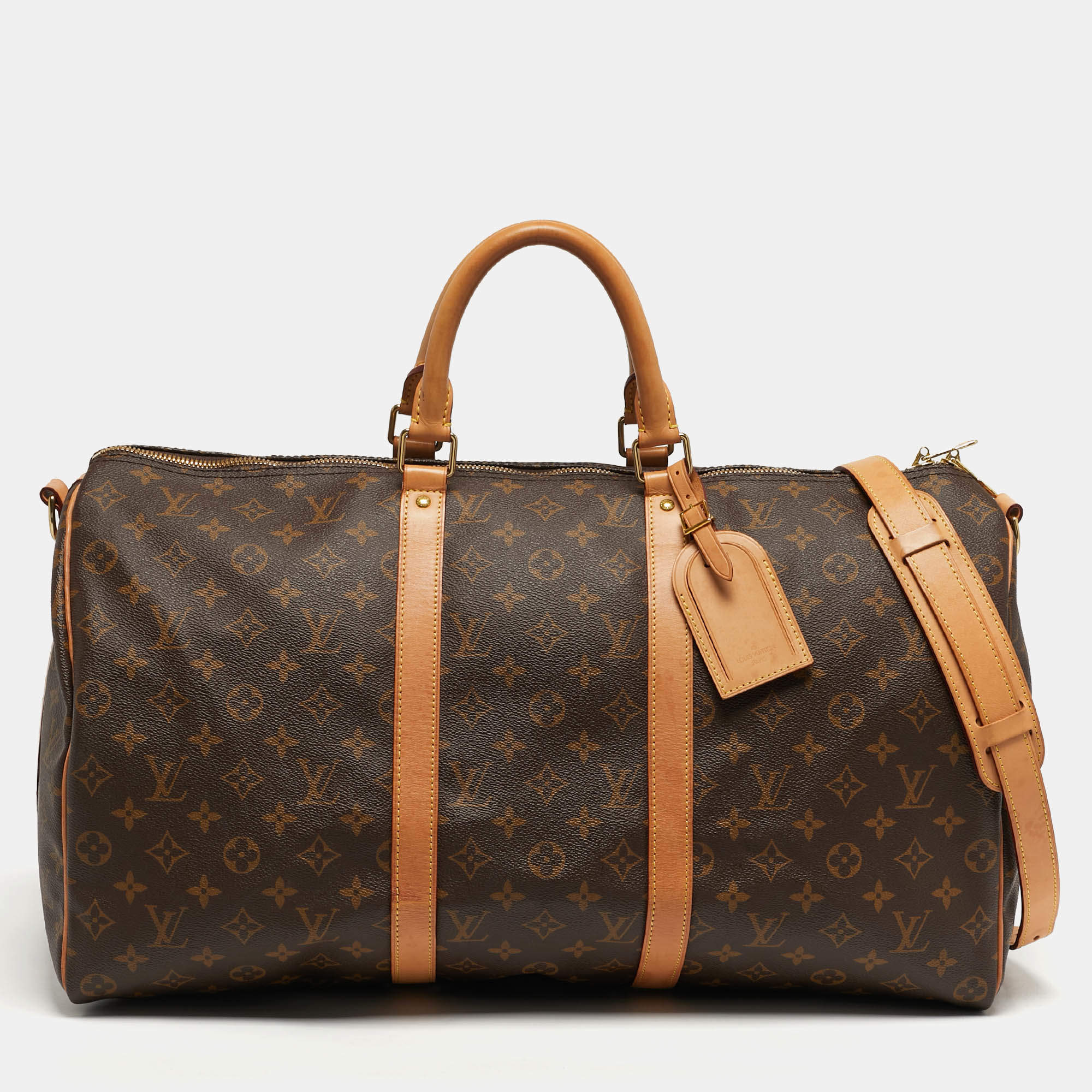مملوكة مسبقًا Louis Vuitton Keepall Bandouliere 50 Monogram Canvas Duffel Bag