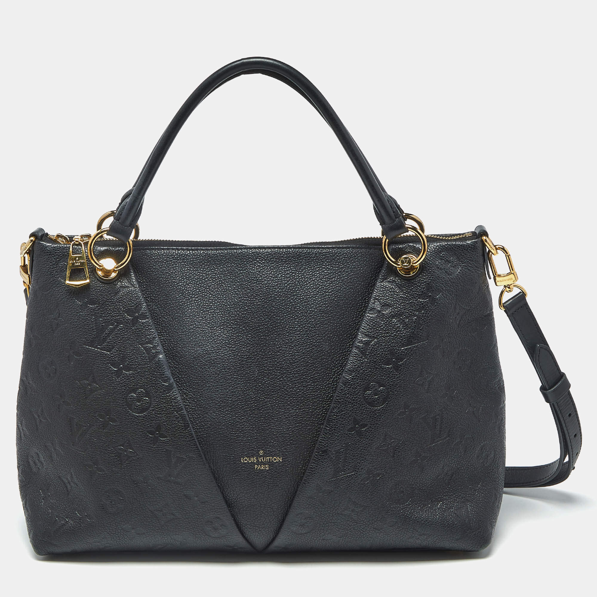 مملوكة مسبقًا Louis Vuitton V MM Black Monogram Empreinte Leather Tote