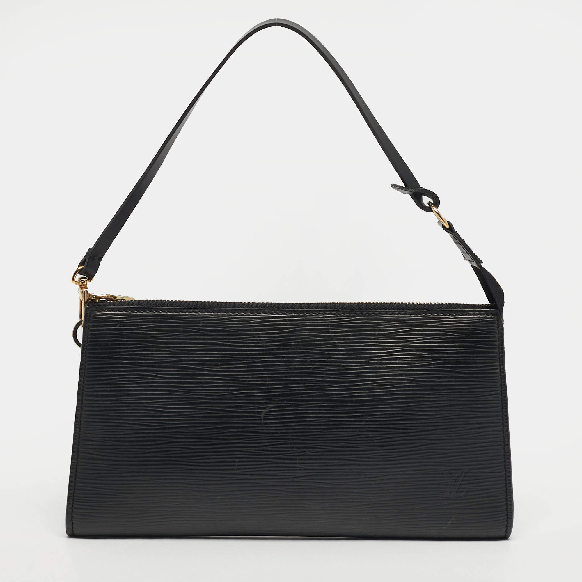 Pre Owned Louis Vuitton Pochette Accessoires Black Epi Leather Bag