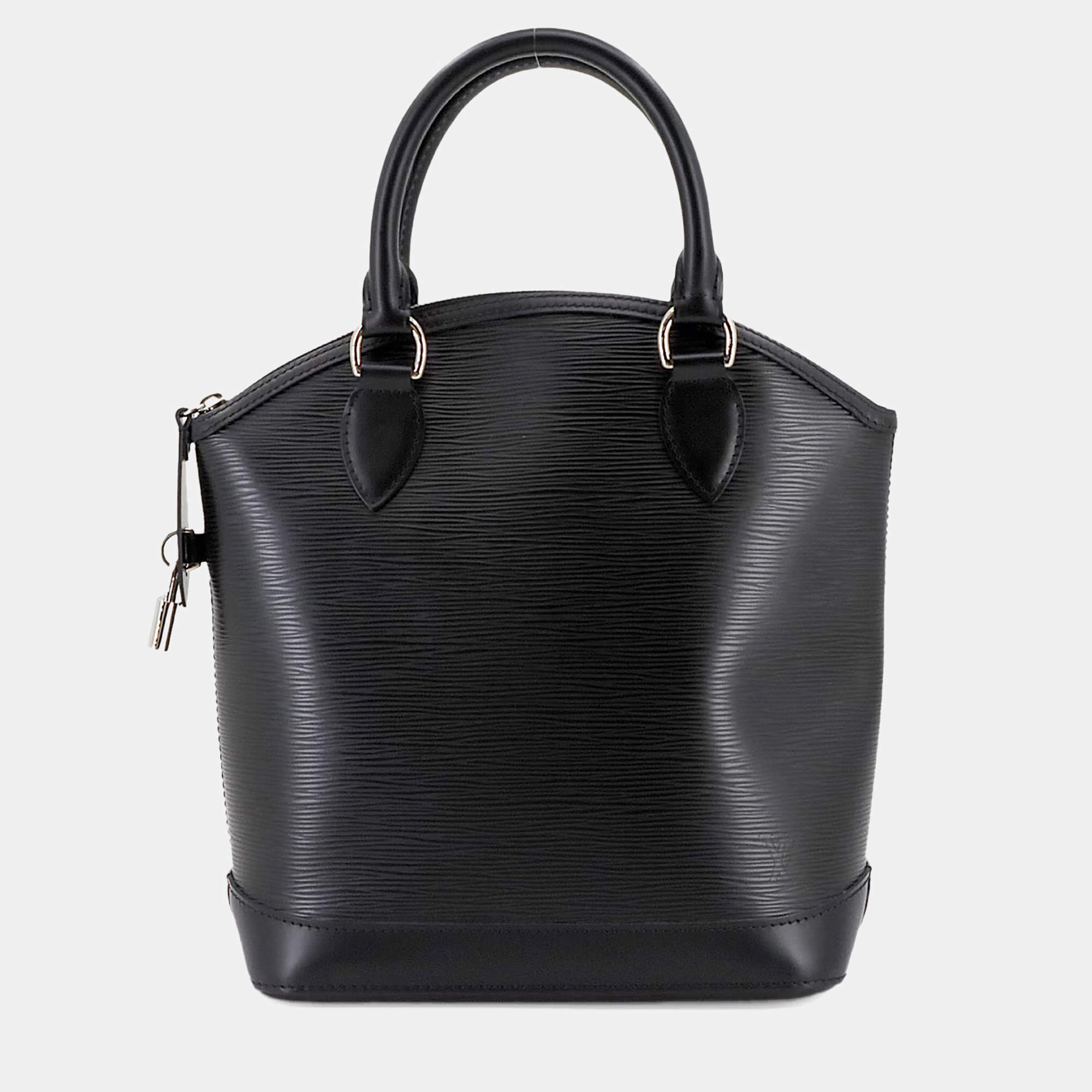 Pre Owned Louis Vuitton Lockit PM Noir Epi Leather Handbag
