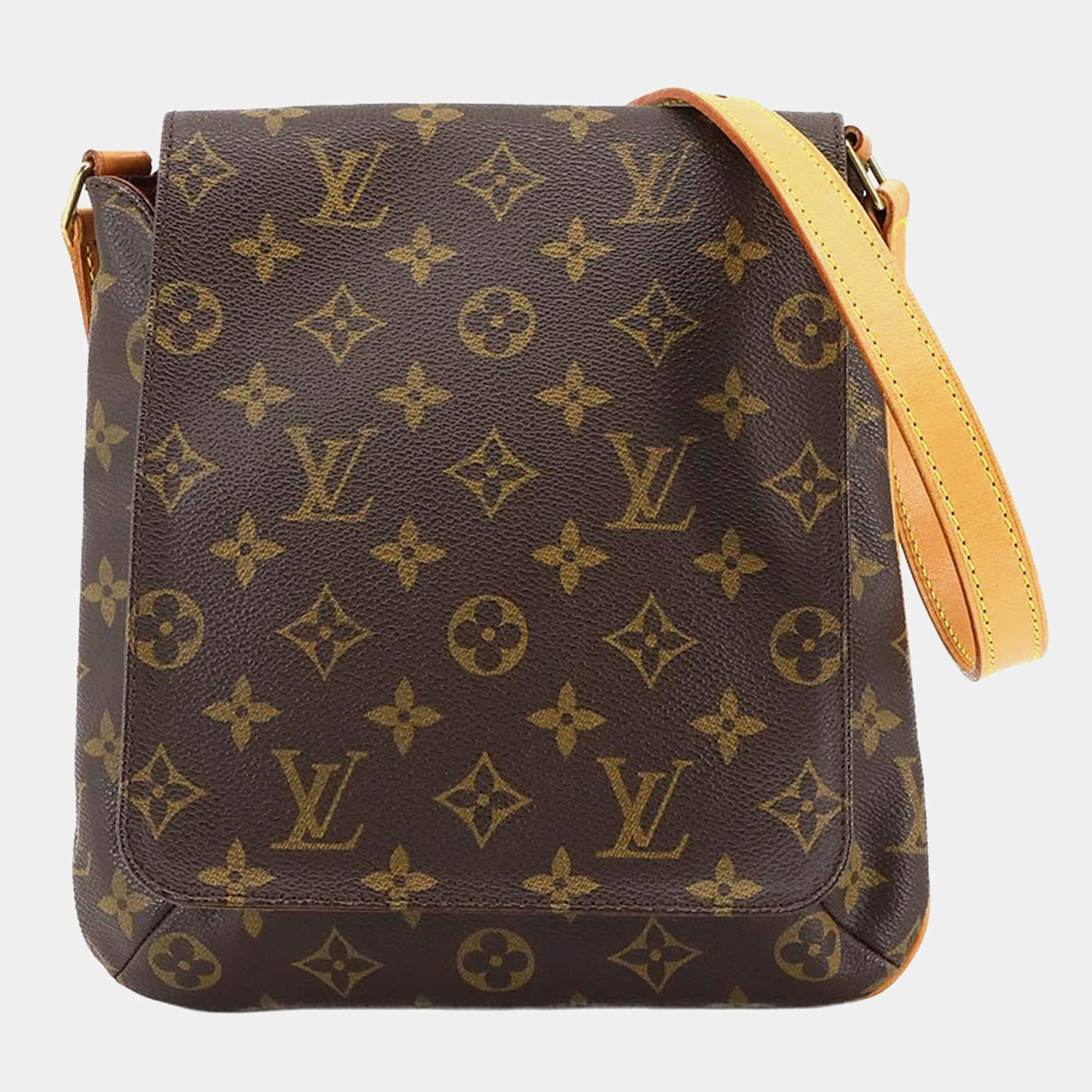 Pre Owned Louis Vuitton Musette Salsa Short Brown Monogram Canvas Shoulder Bag