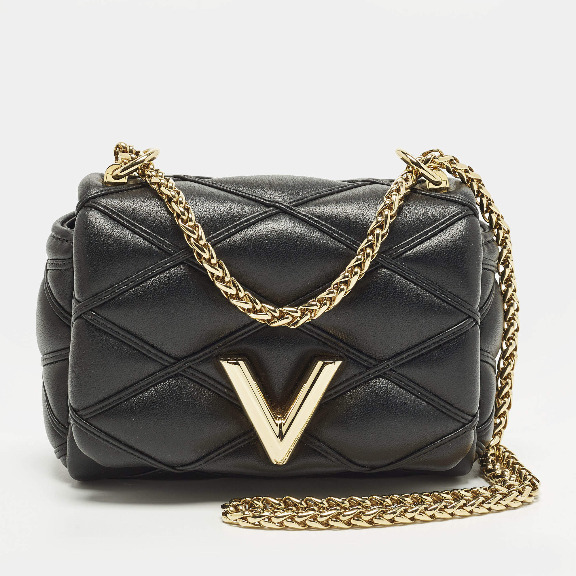 مملوكة مسبقًا حقيبة كروس بودي جلد ماليتاج سوداء لويس فيتون غو-14 بيكو