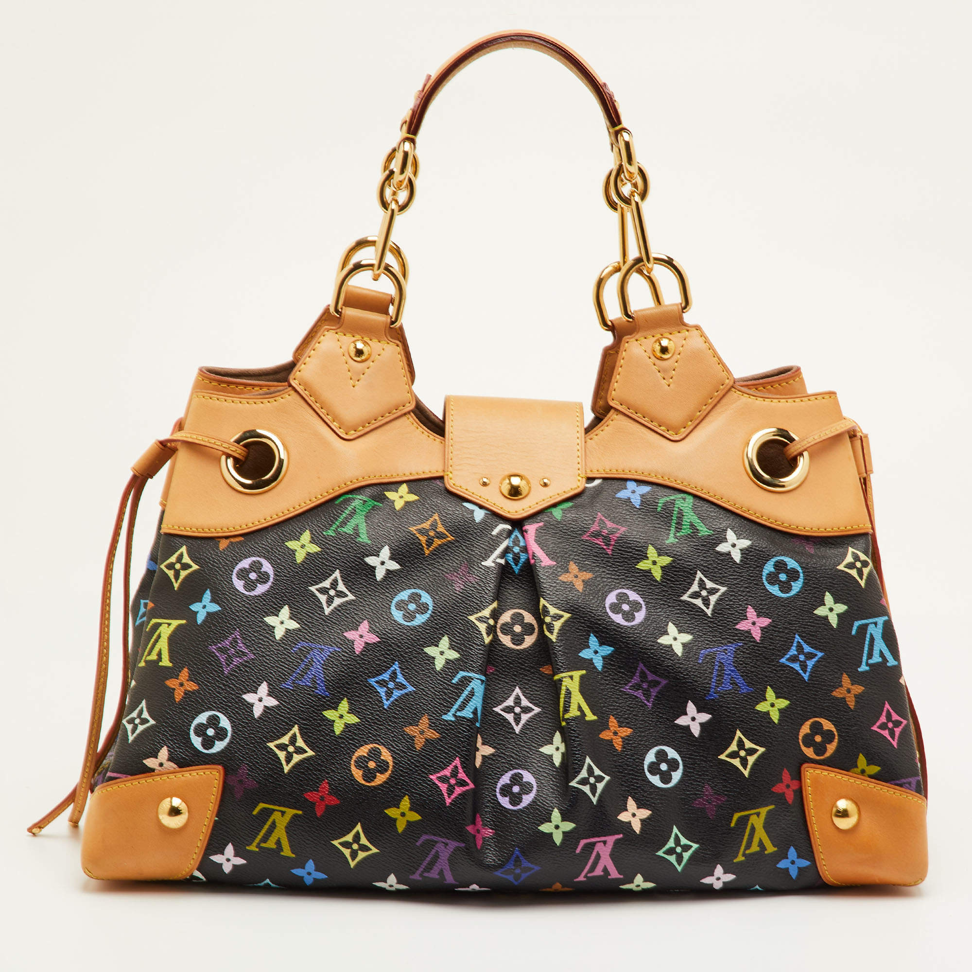 Pre Owned Louis Vuitton Ursula Multicolor Monogram Canvas and Leather Bag