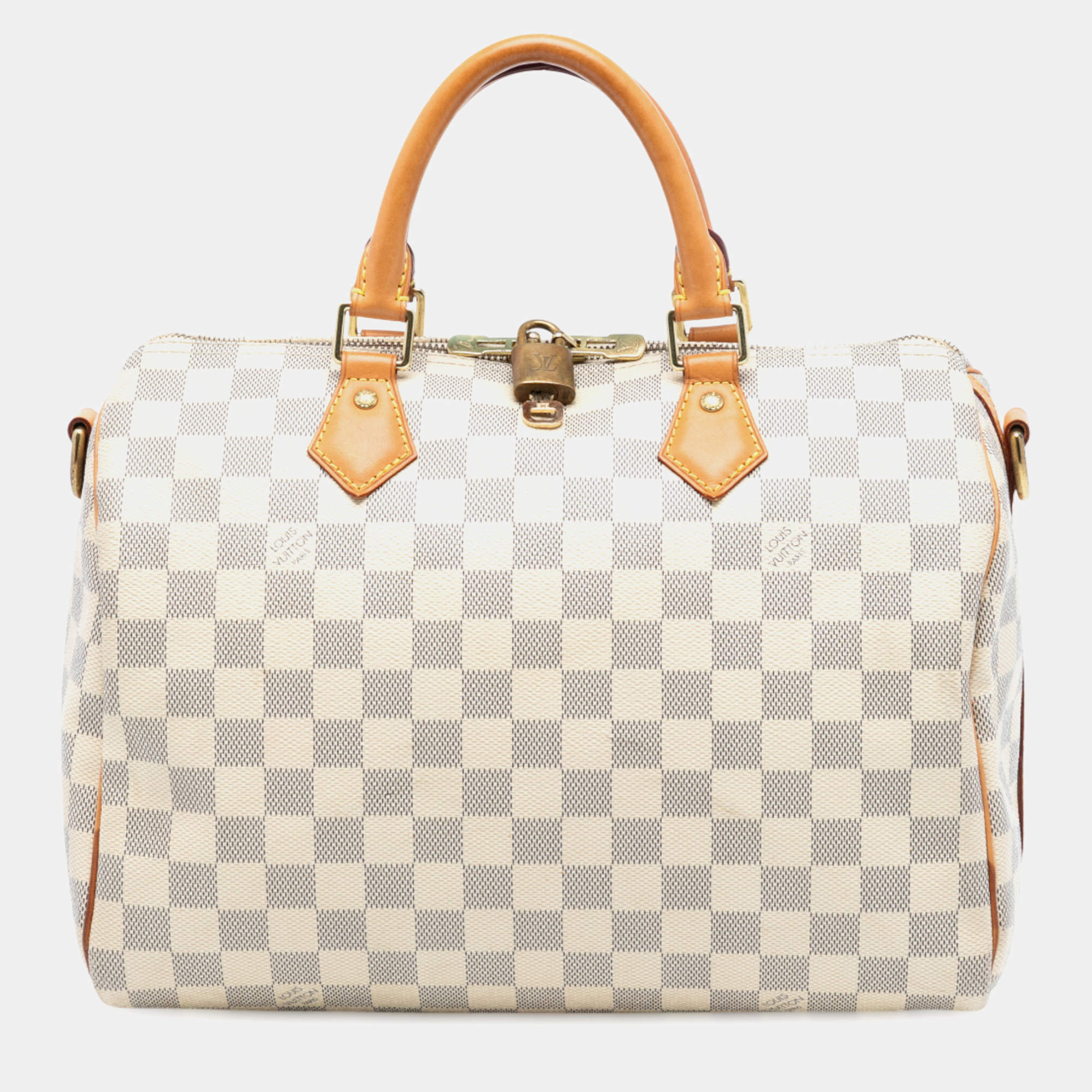 Pre Owned Louis Vuitton White Damier Azur Speedy Bandouliere 30