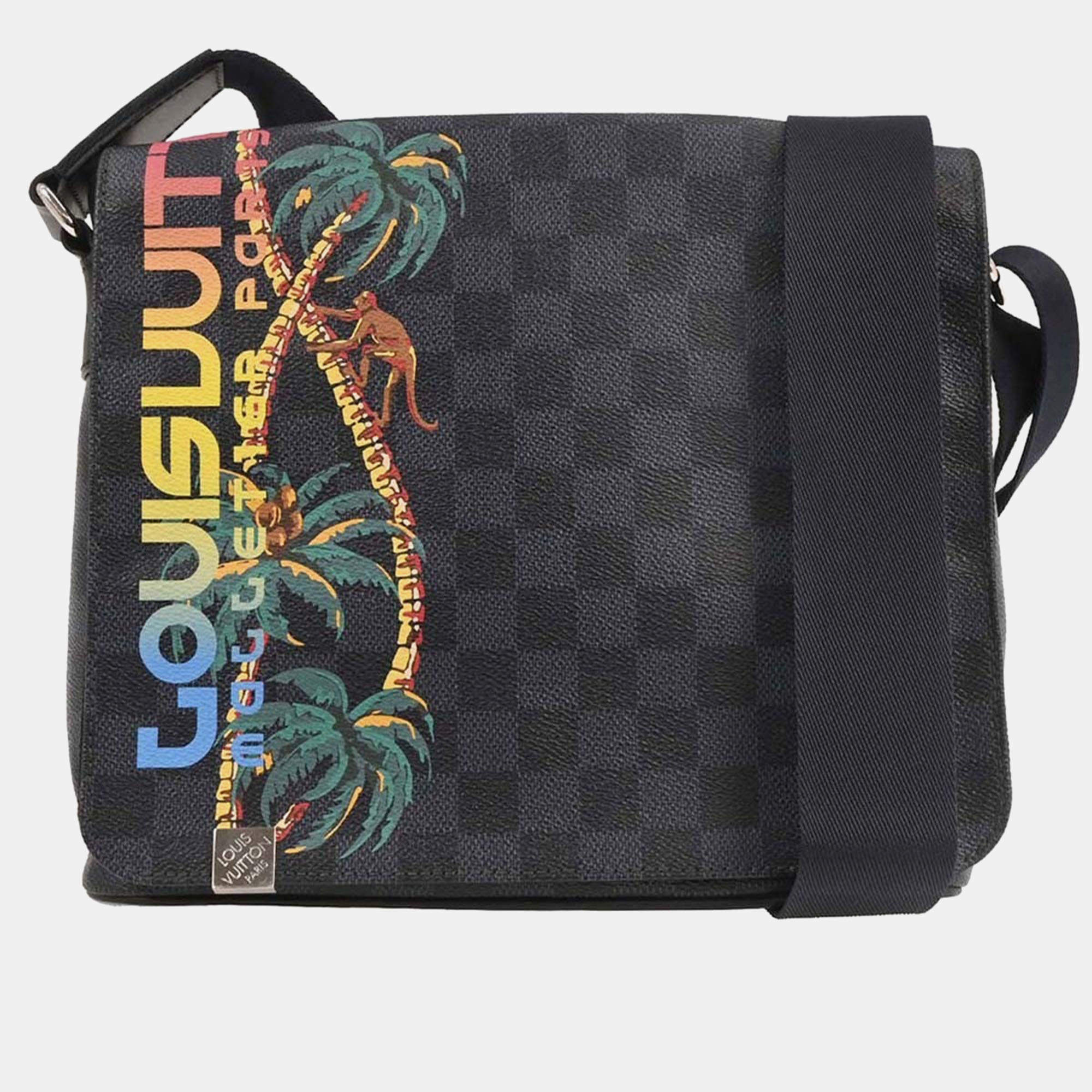 Pre Owned Louis Vuitton Damier Cobalt District Pm Nm Shoulder Bag