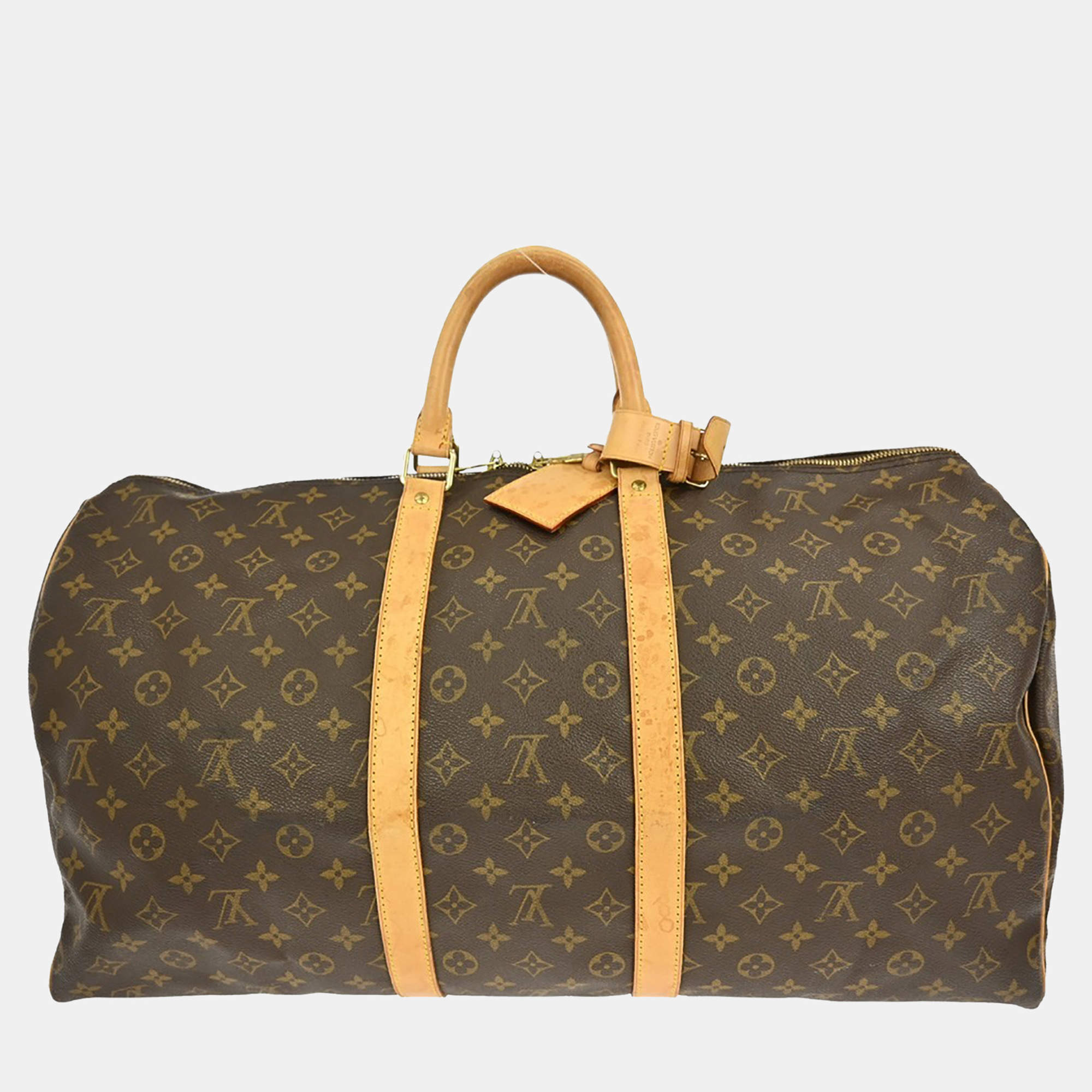 Pre Owned Louis Vuitton Keepall 55 Travel Handbag Monogram