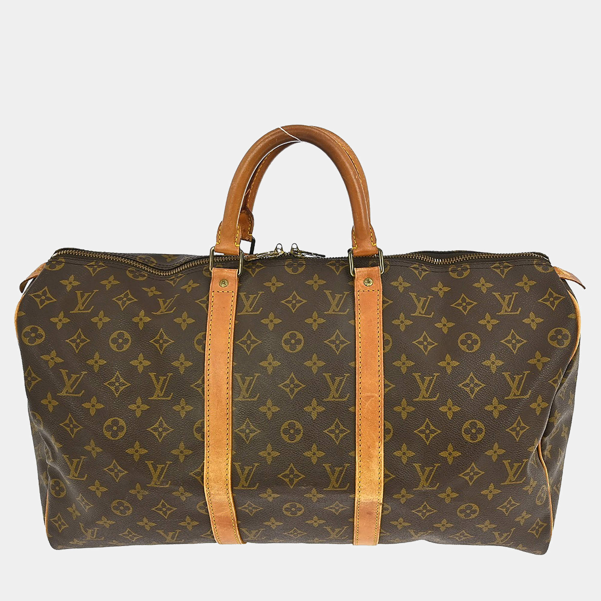 Pre Owned Louis Vuitton Keepall 50 Travel Handbag Monogram