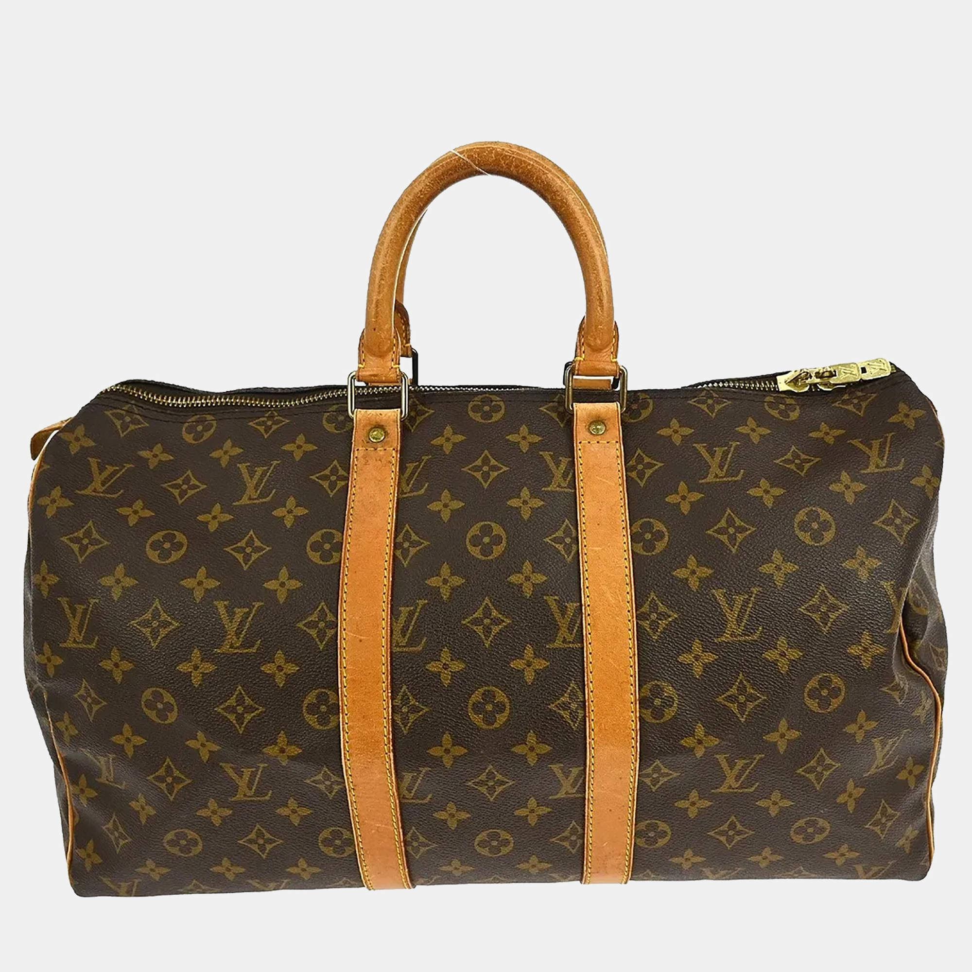 Pre Owned Louis Vuitton Keepall 45 Duffle Handbag Monogram