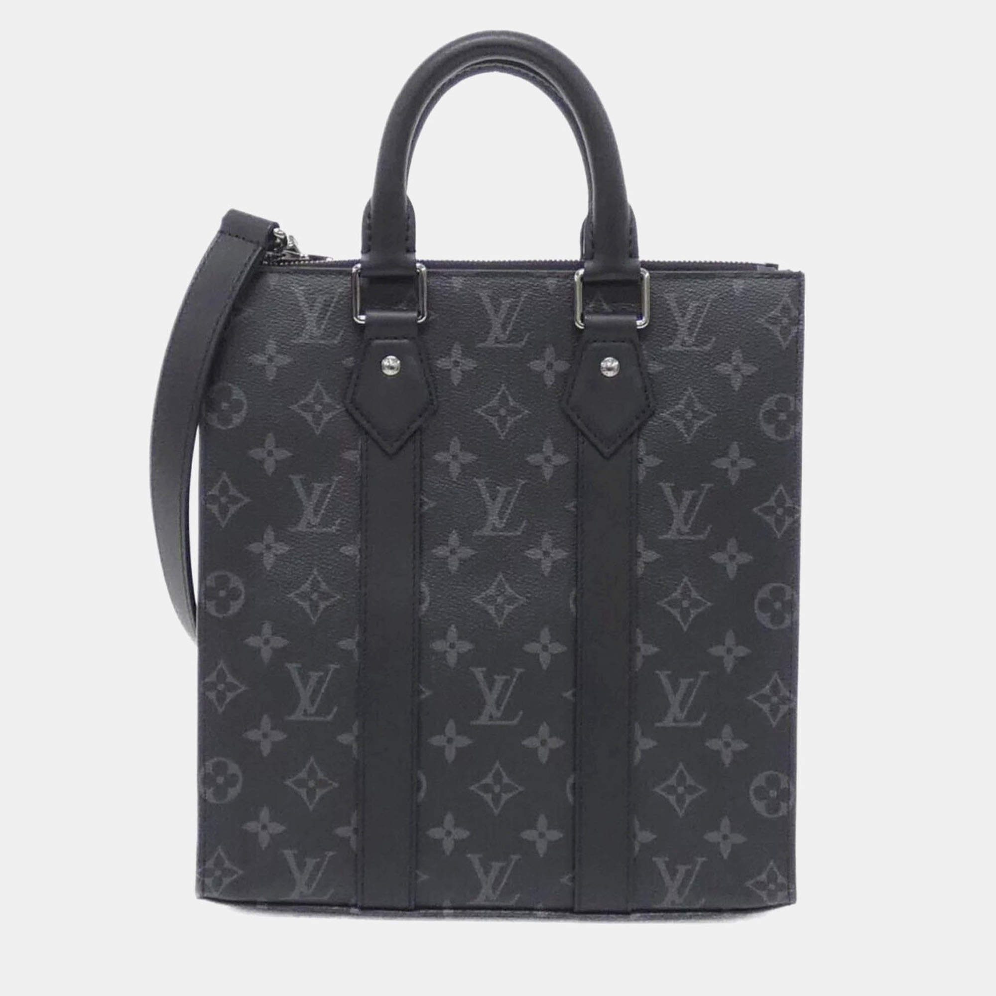 Pre Owned Louis Vuitton Monogram Eclipse Sac Plat Cross Handbag